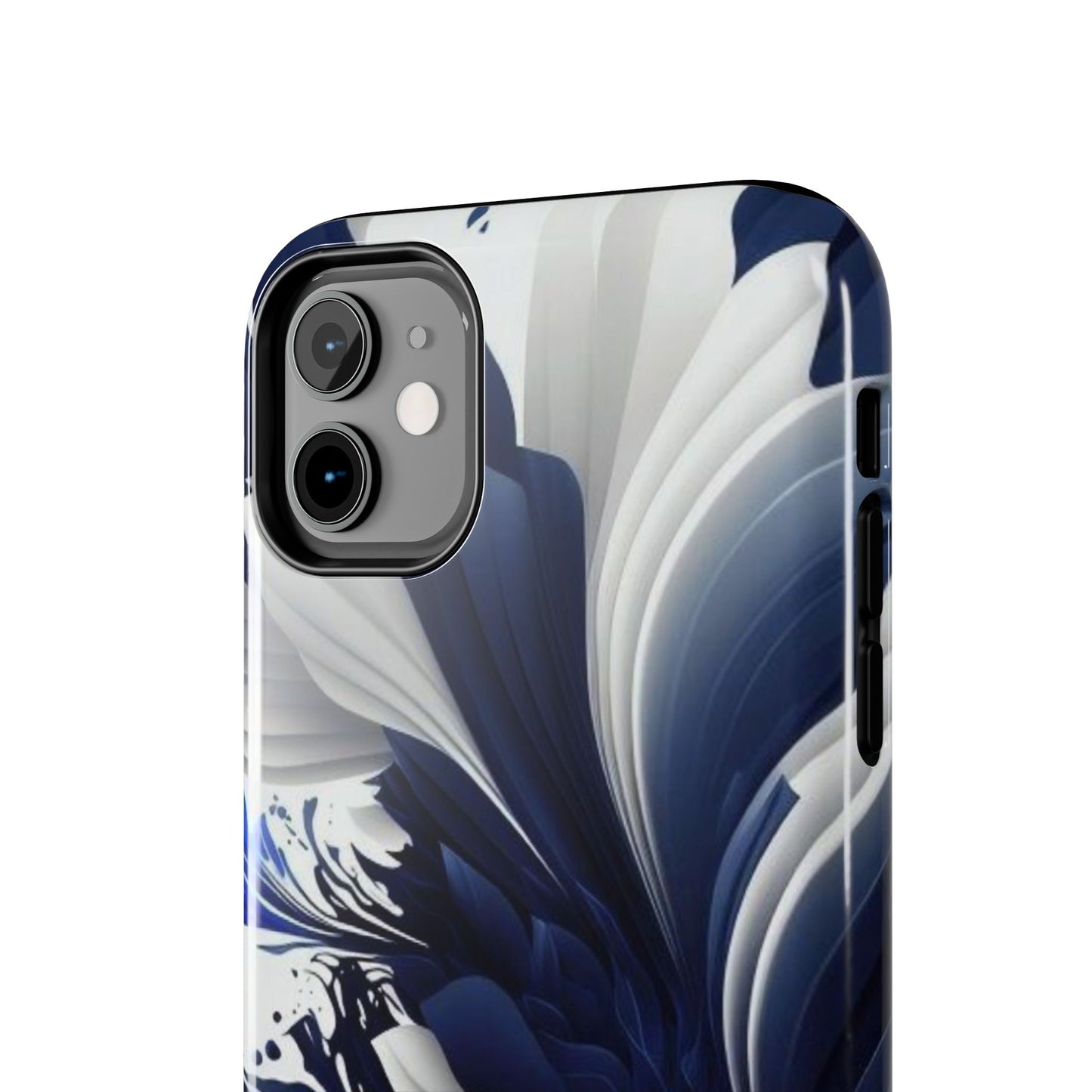 Blue & white abstract iPhone case cover, art phone accessory, cute phone protector, cellular case