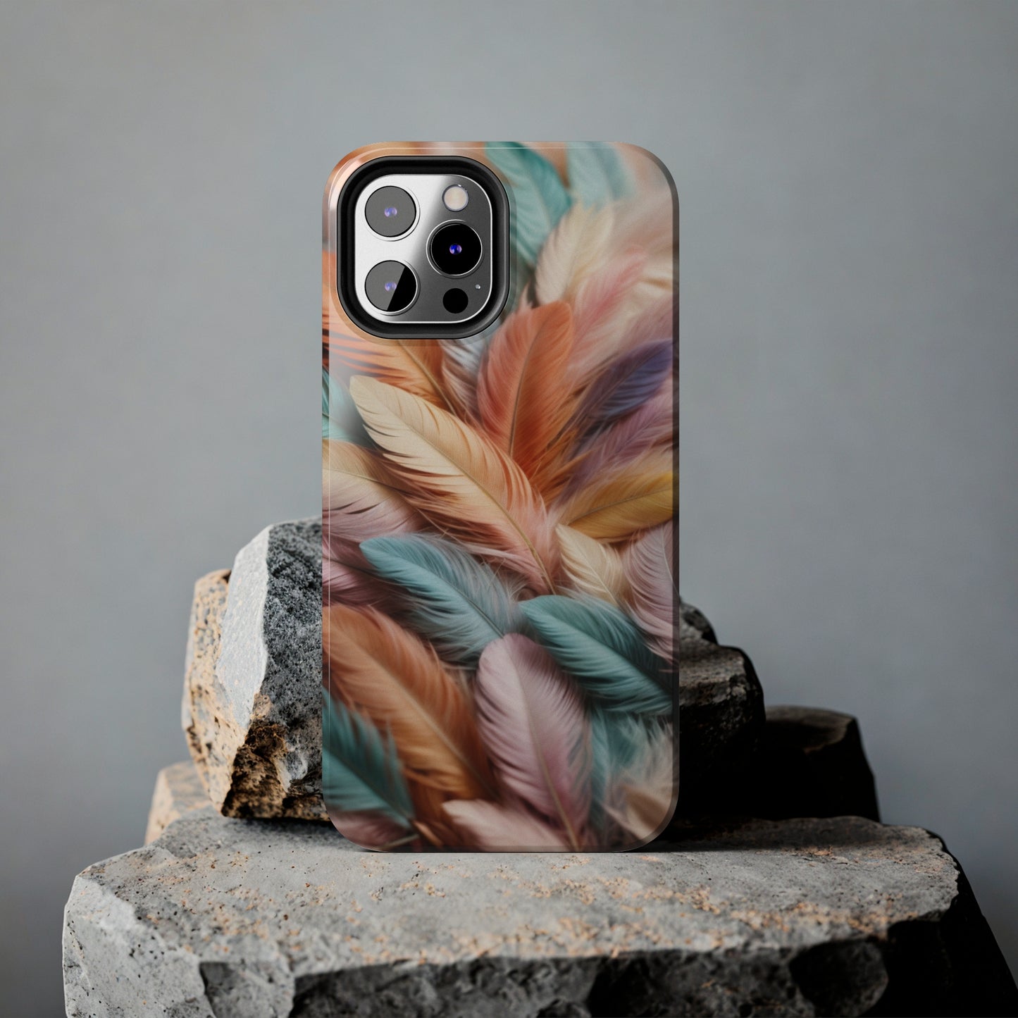 Boho style, Pastel colored feathers/ Tough iPhone Case/ iPhone accessories/ Nature