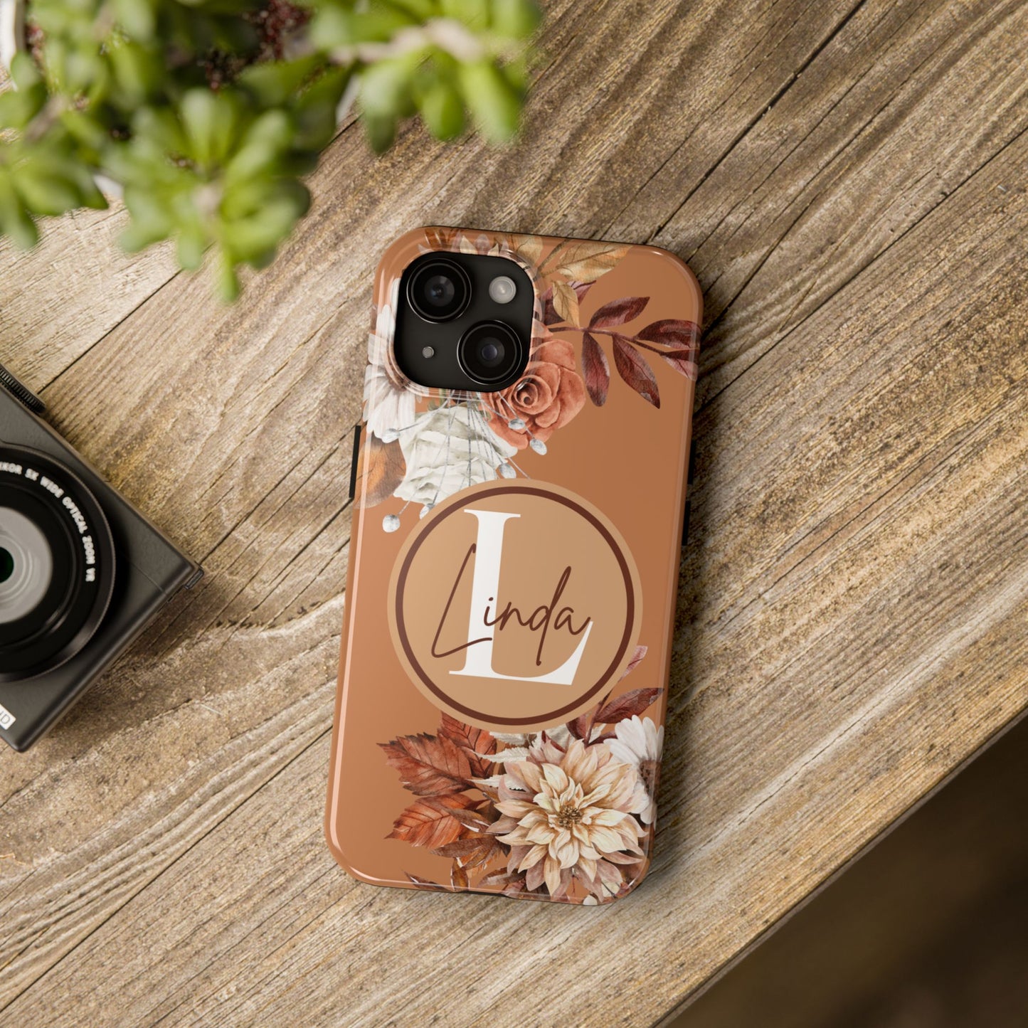 Custom personalized Fall floral iPhone case iPhone models 11-15