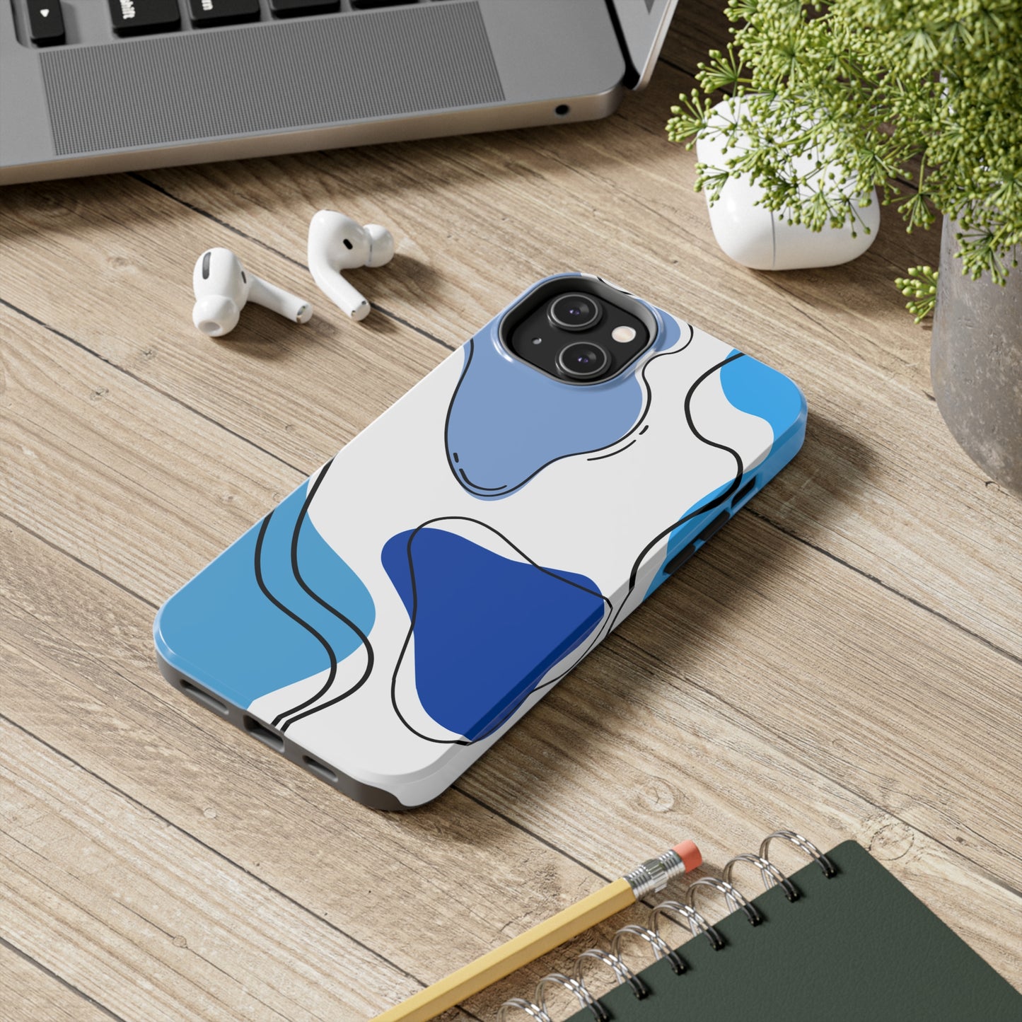 Blue Boho/ Tough iPhone Case/ Abstract