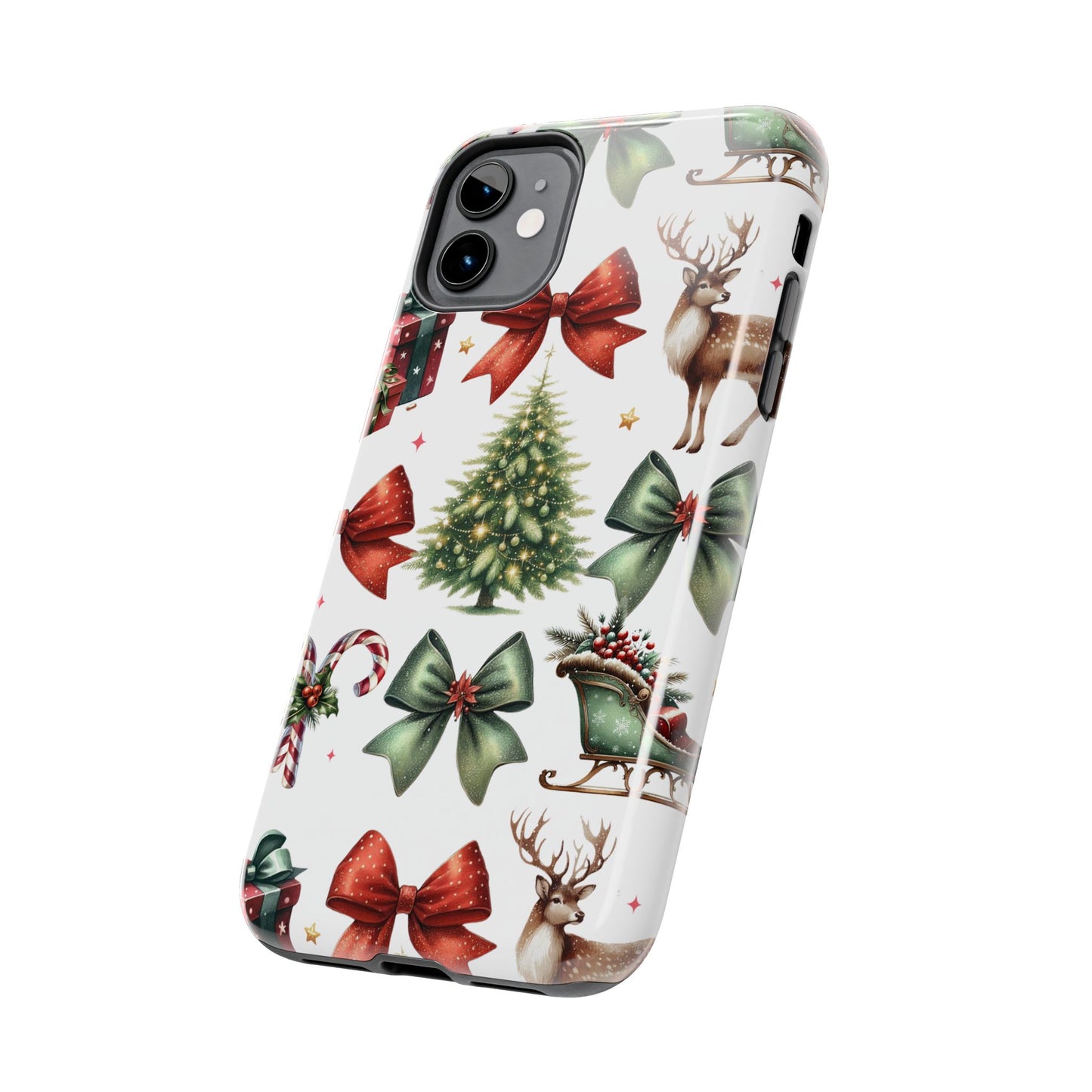 Vintage Christmas iPhone case. Compatible with iPhone models 11-16 including all mini, plus, pro & pro max