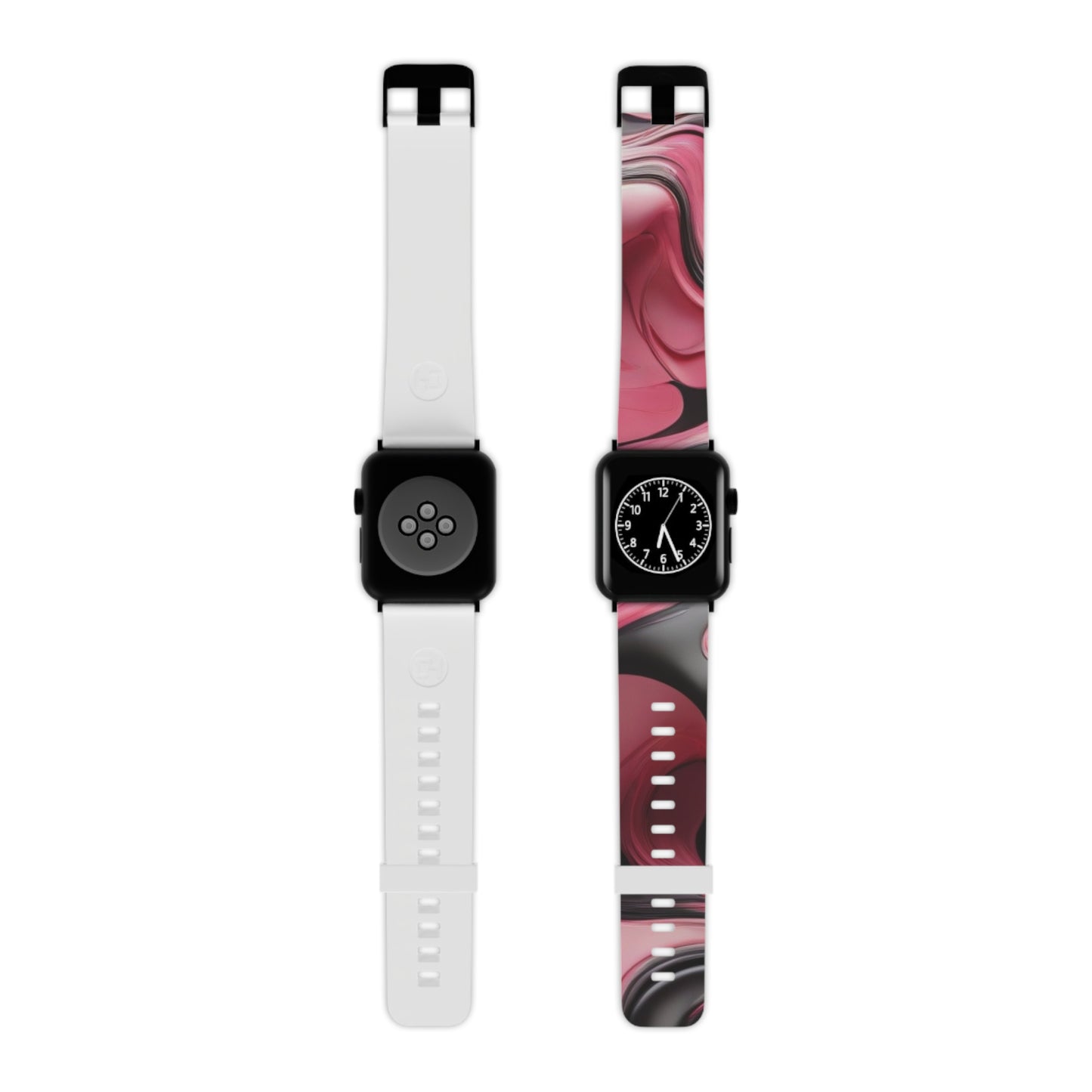 Pink & Black abstract art Watch Band for Apple Watch Series 1-9, SE and Ultra, 38-40mm/ 42-44mm