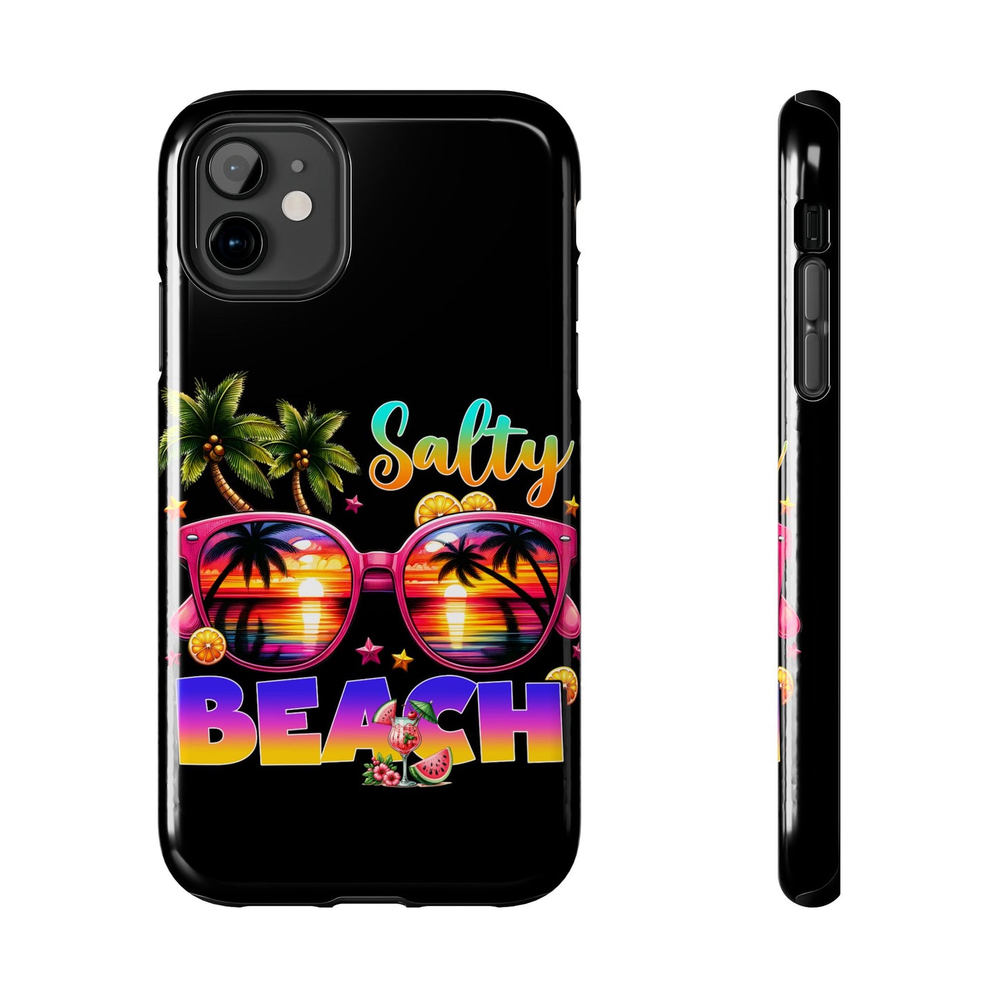 Salty beach summer aesthetics iPhone case. Compatible with iPhone models 11-15 including all mini, plus, pro & pro max. Custom phone case for smartphones. design for Girls, Woman