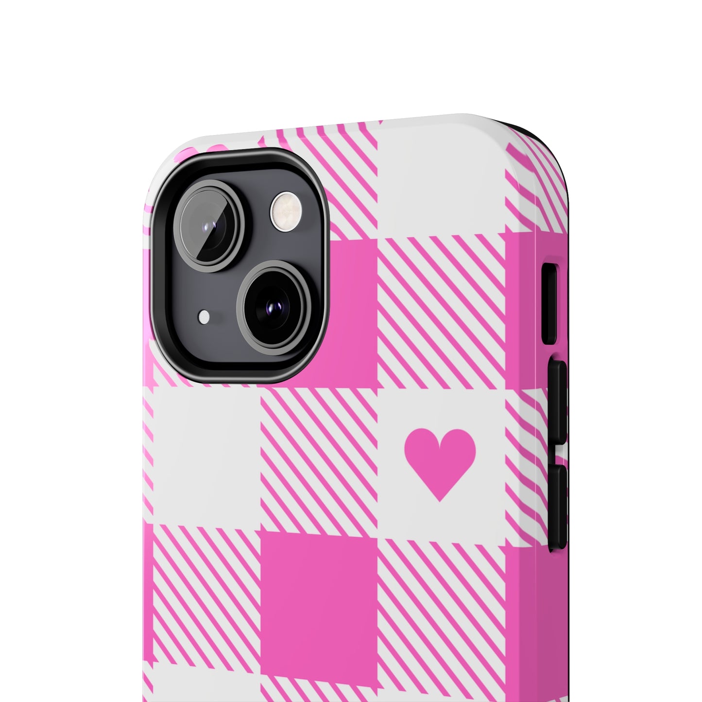 Hearts & Plaid Tough iPhone Case valentines phone case iPhone 15 accessories