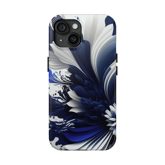 Blue & white abstract iPhone case cover, art phone accessory, cute phone protector, cellular case