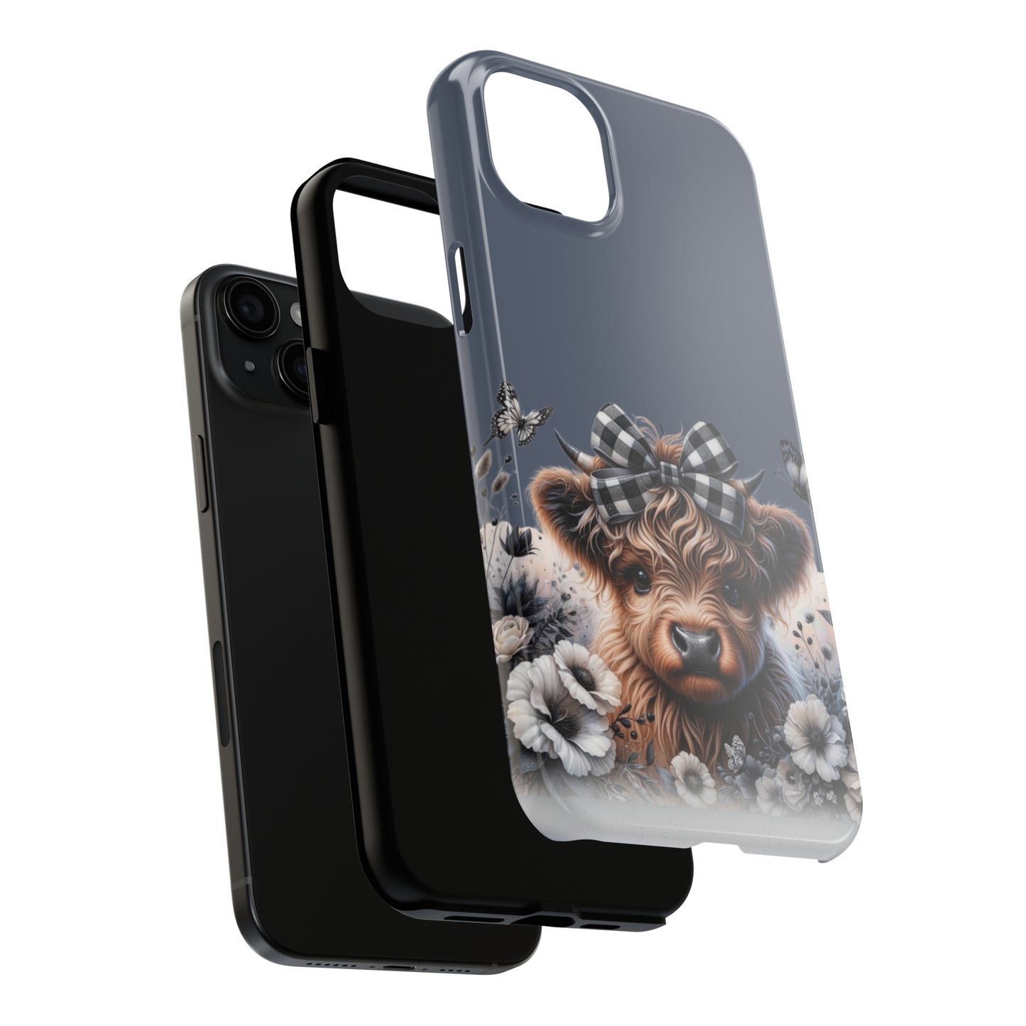 Plaid highland Cow Tough Phone Case iPhone 14 pro max accessories