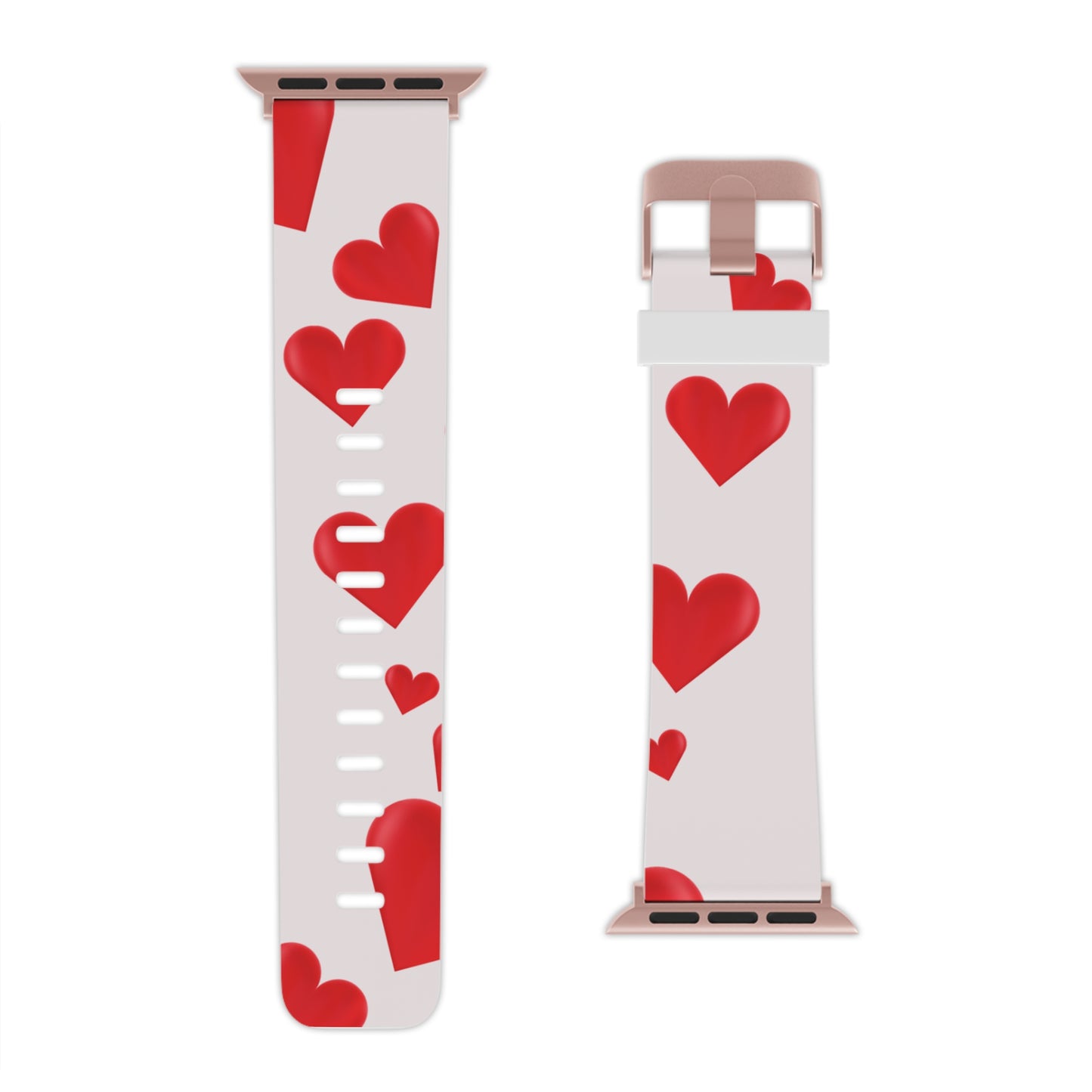 Red & white Valentines Watch Band for Apple Watch Series 1-9, SE and Ultra, 38-40mm/ 42-44mm