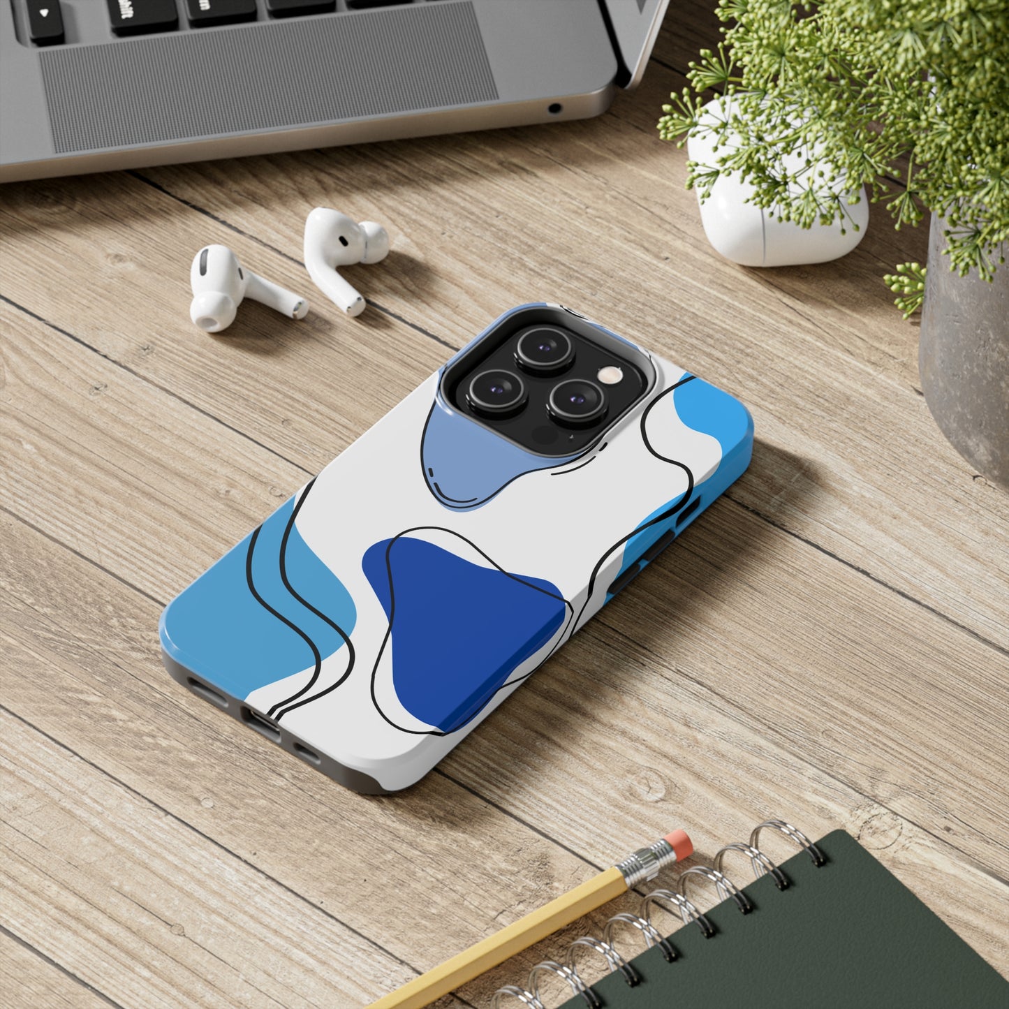 Blue Boho/ Tough iPhone Case/ Abstract