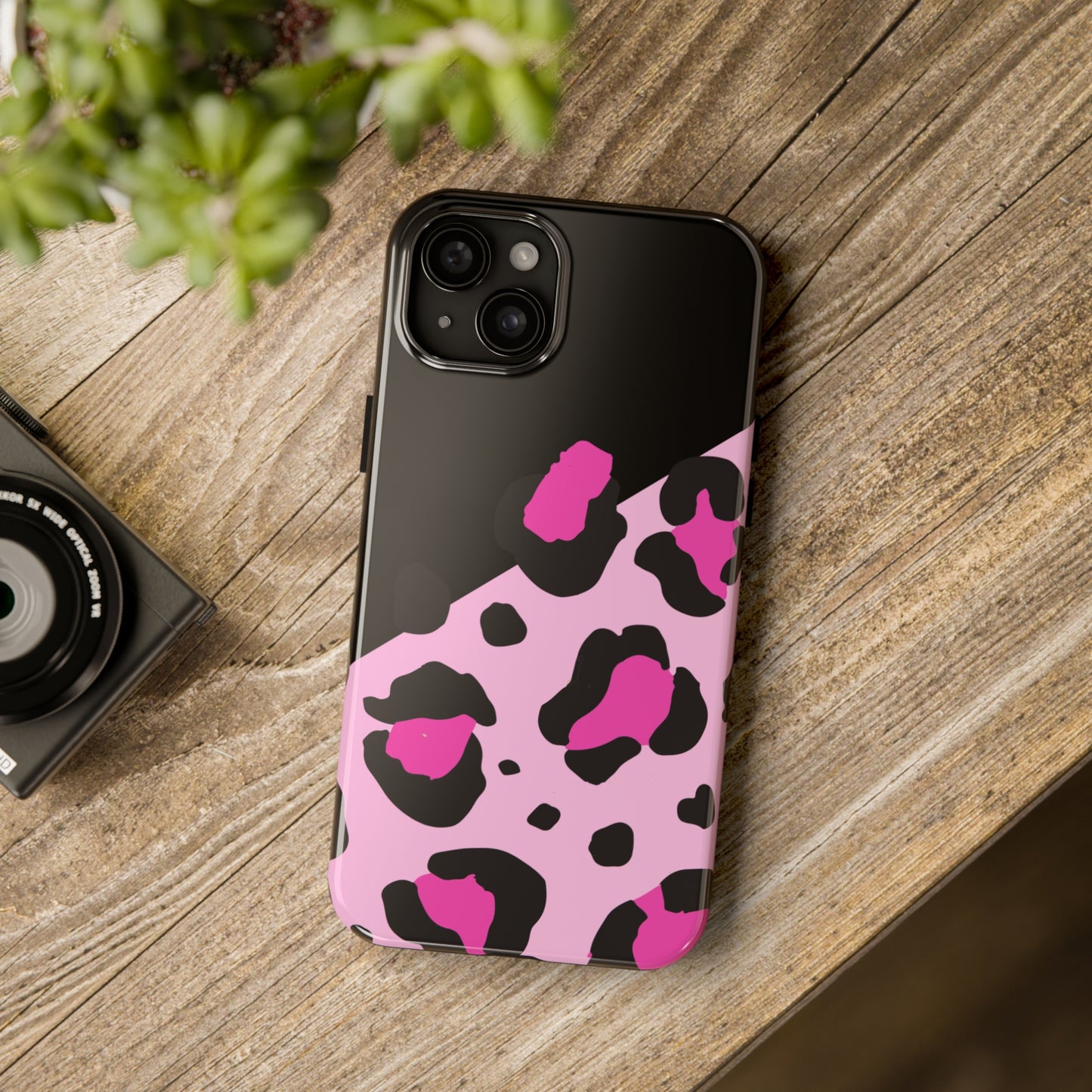 pink & black leopard print Tough Phone Cases iPhone 14 pro max accessories