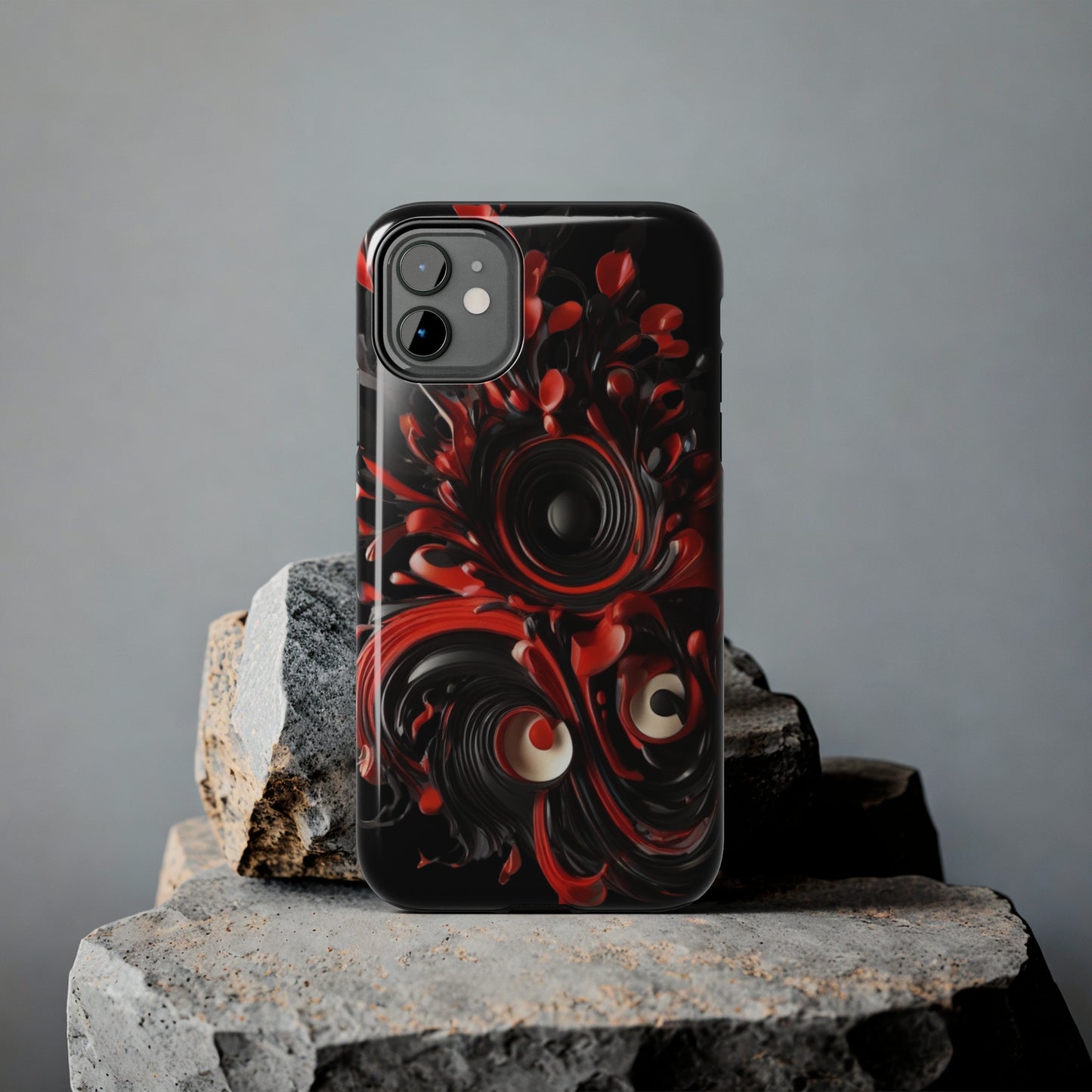 Red & black abstract art Tough iPhone Case iphone 14 accessories