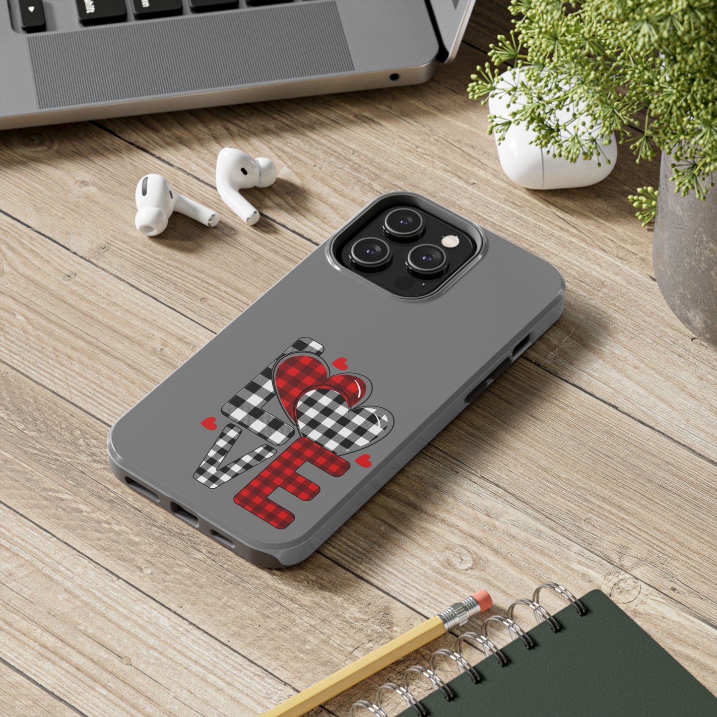 Grey LOVE/ Tough iPhone Case