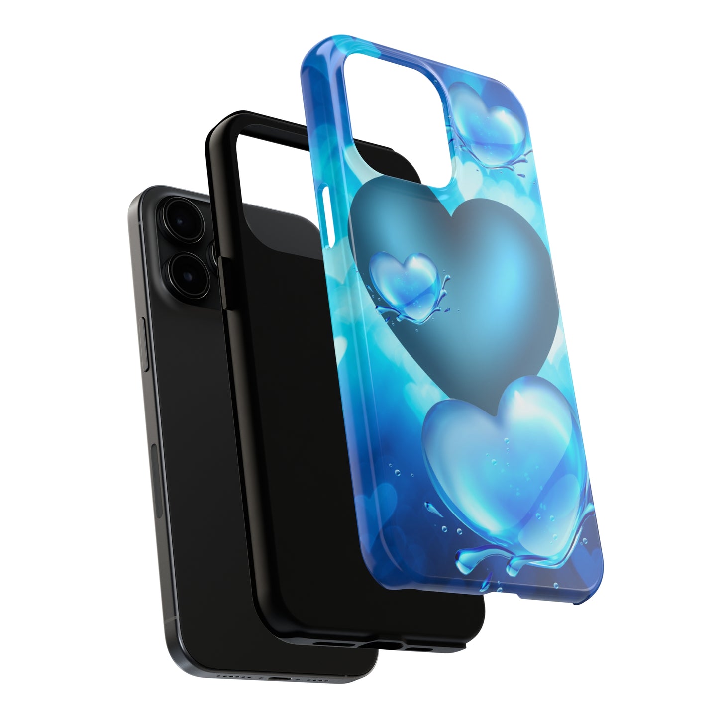 Blue hearts custom iPhone case