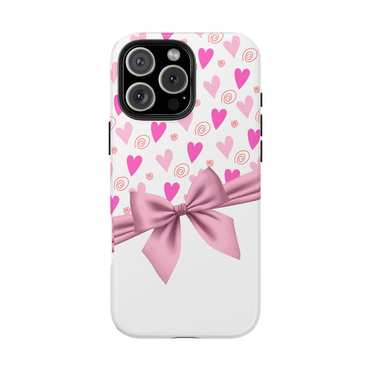 Hearts & Bow Valentines day iPhone case- Romantic & stylish design