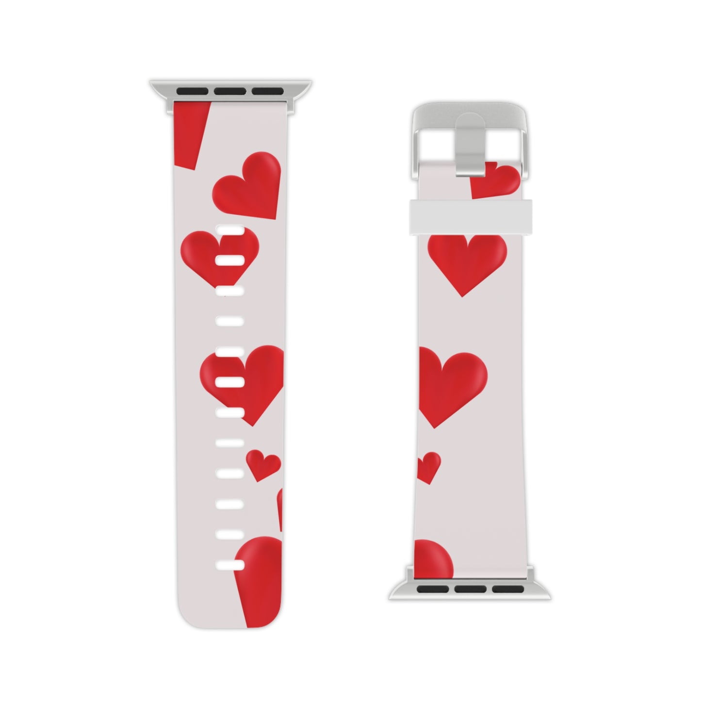 Red & white Valentines Watch Band for Apple Watch Series 1-9, SE and Ultra, 38-40mm/ 42-44mm