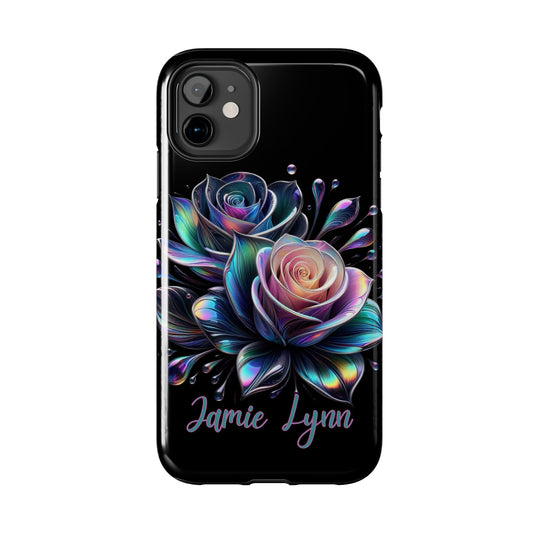 Personalized lotus rose floral phone case- iPhone compatible