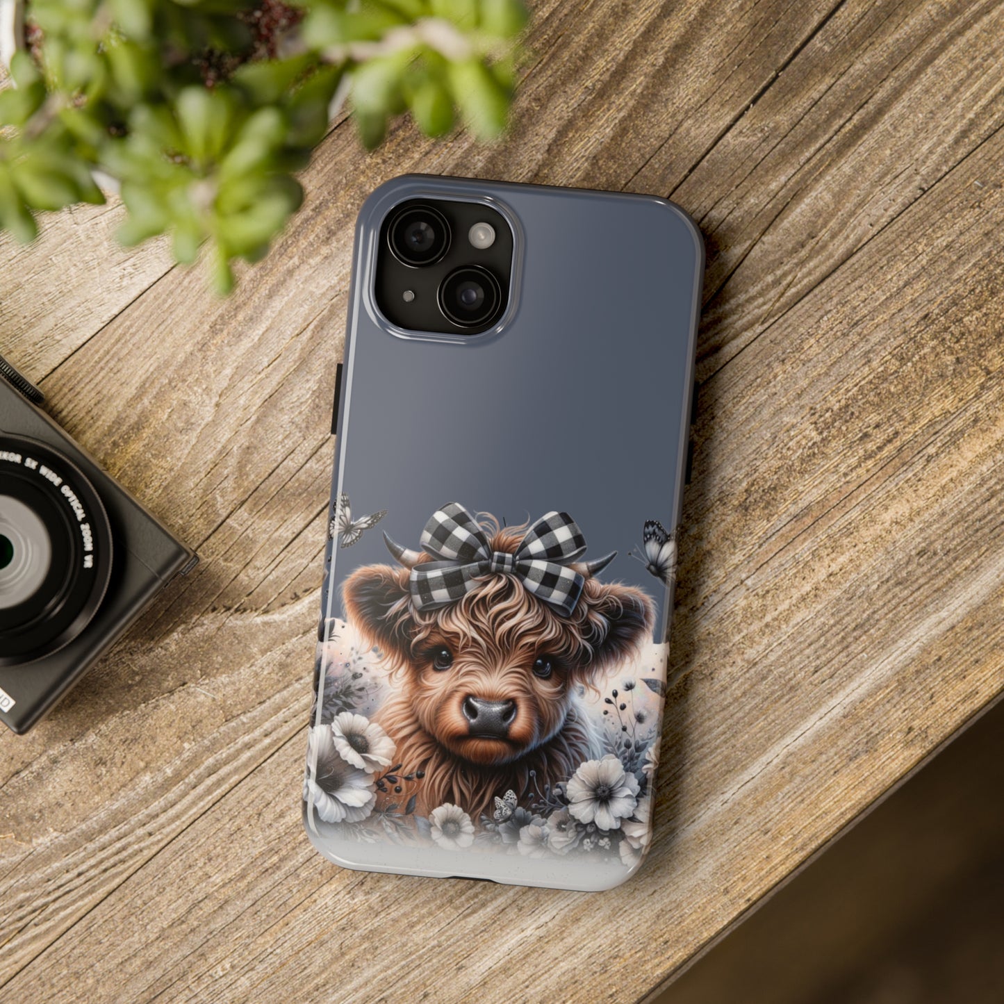 Plaid highland Cow Tough Phone Case iPhone 14 pro max accessories