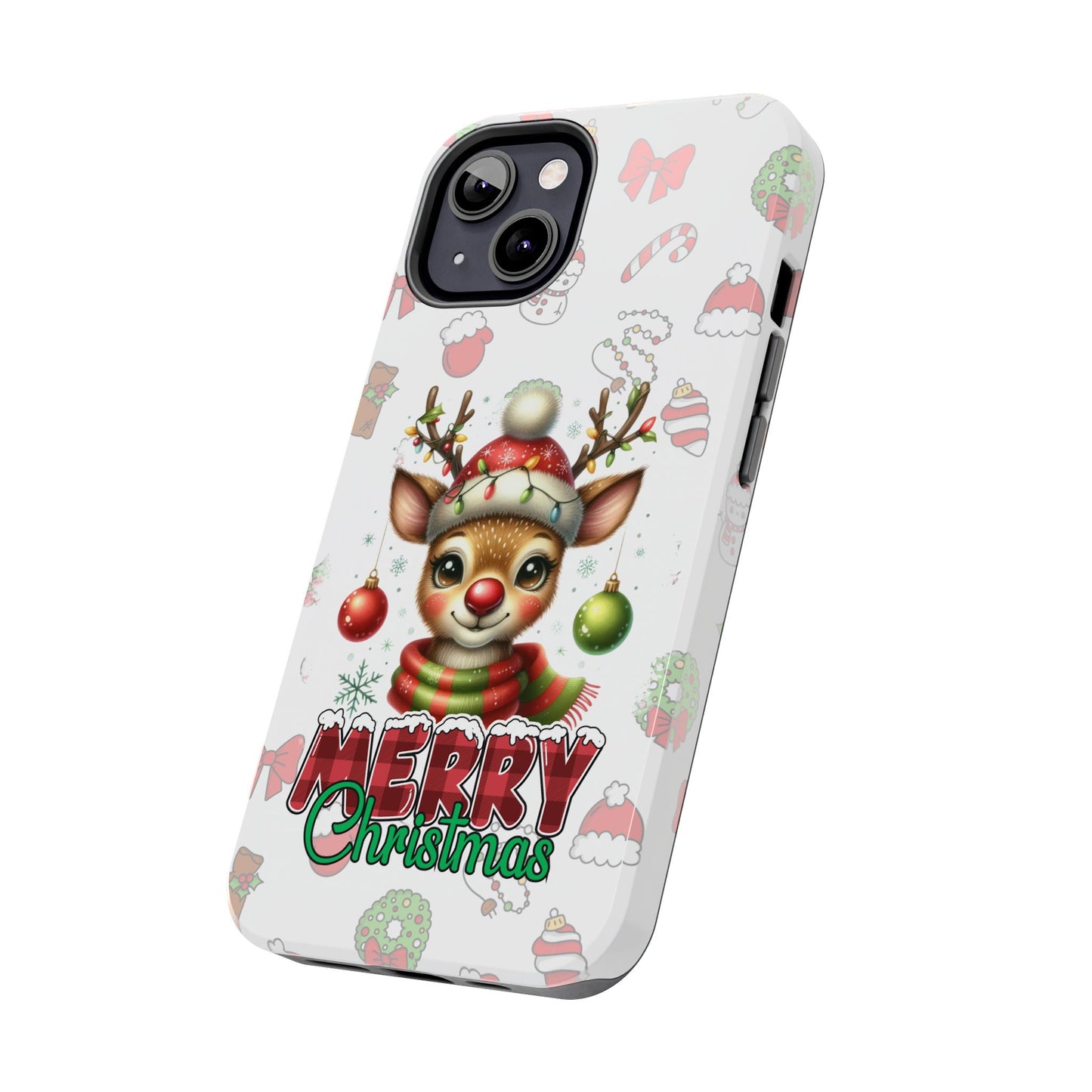 Merry Christmas baby reindeer iPhone 16 Case, Christmas iPhone Cover, Festive Holiday Accessory, Cute Xmas Phone Protector, Winter Santa Tech