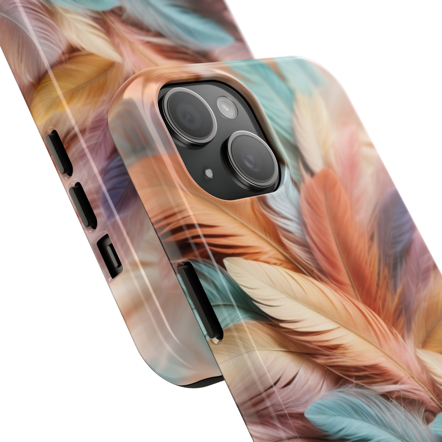 Boho style, Pastel colored feathers/ Tough iPhone Case/ iPhone accessories/ Nature