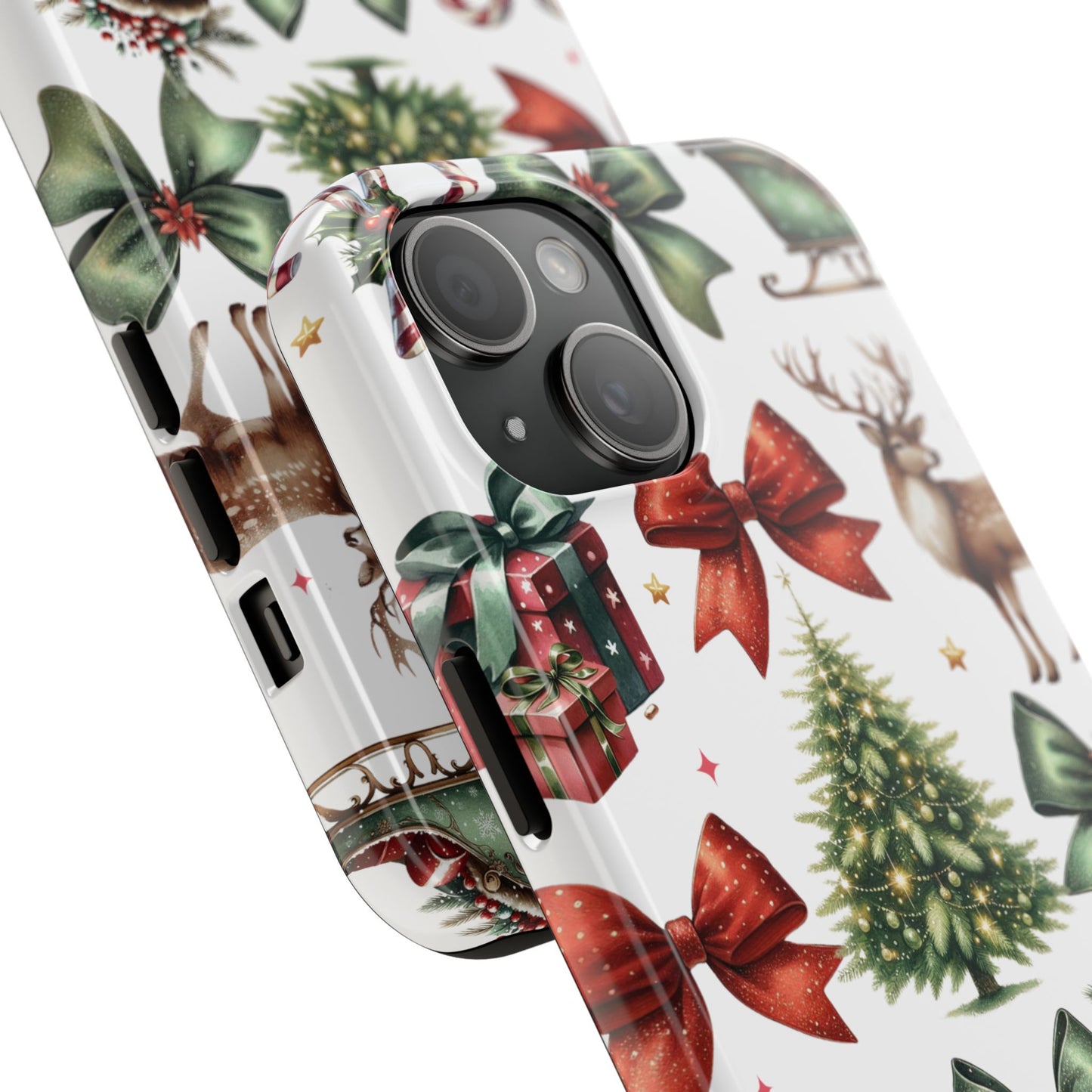 Vintage Christmas iPhone case. Compatible with iPhone models 11-16 including all mini, plus, pro & pro max