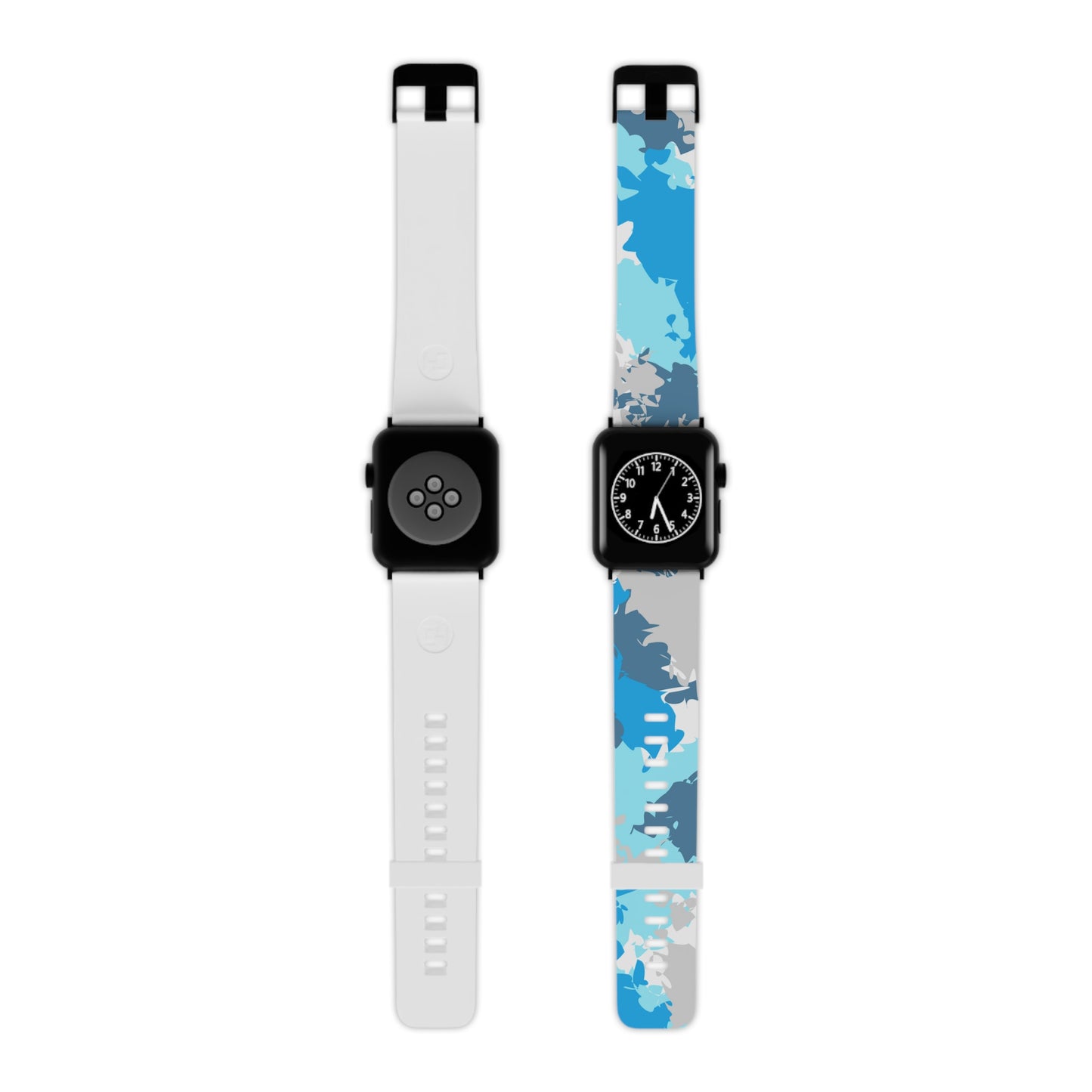 Blue & Grey Camo print Watch Band for Apple Watch Series 1-9, SE and Ultra, 38-40mm/ 42-44mm