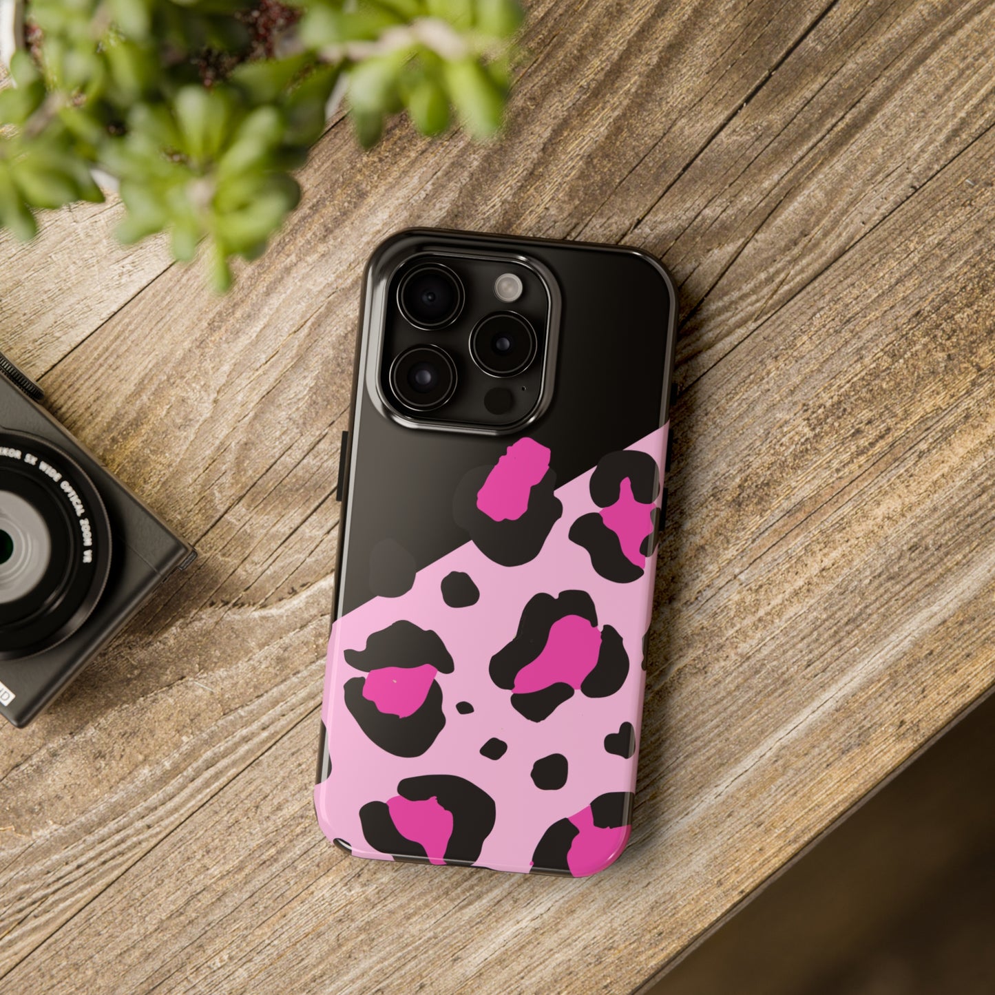 pink & black leopard print Tough Phone Cases iPhone 14 pro max accessories