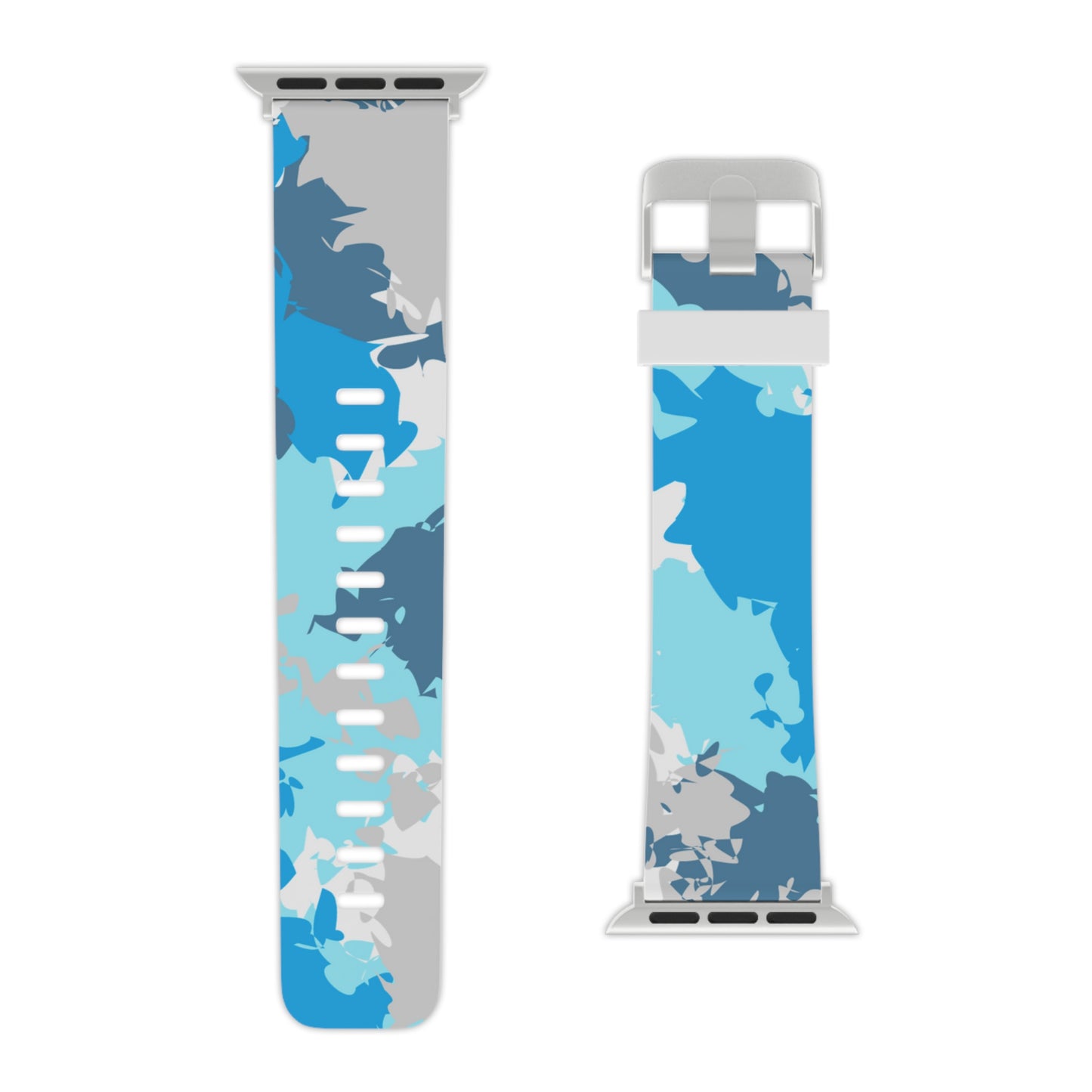 Blue & Grey Camo print Watch Band for Apple Watch Series 1-9, SE and Ultra, 38-40mm/ 42-44mm