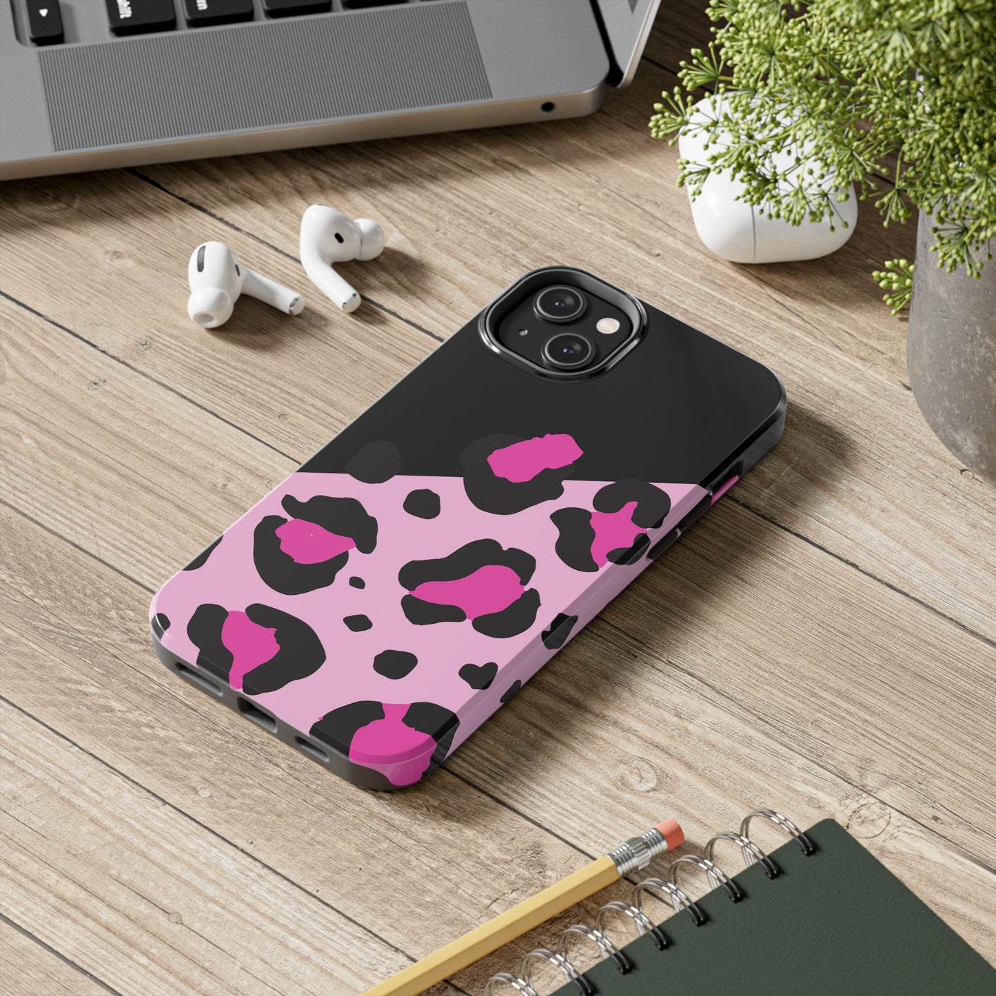 pink & black leopard print Tough Phone Cases iPhone 14 pro max accessories