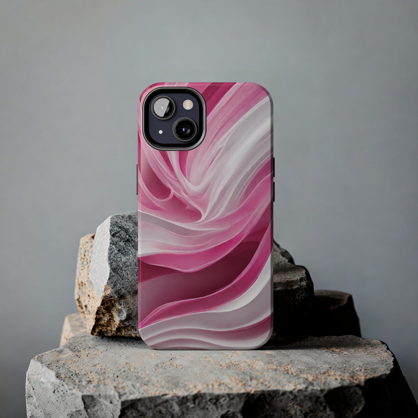 Pink & white wave Tough iPhone Case iPhone 14 accessories