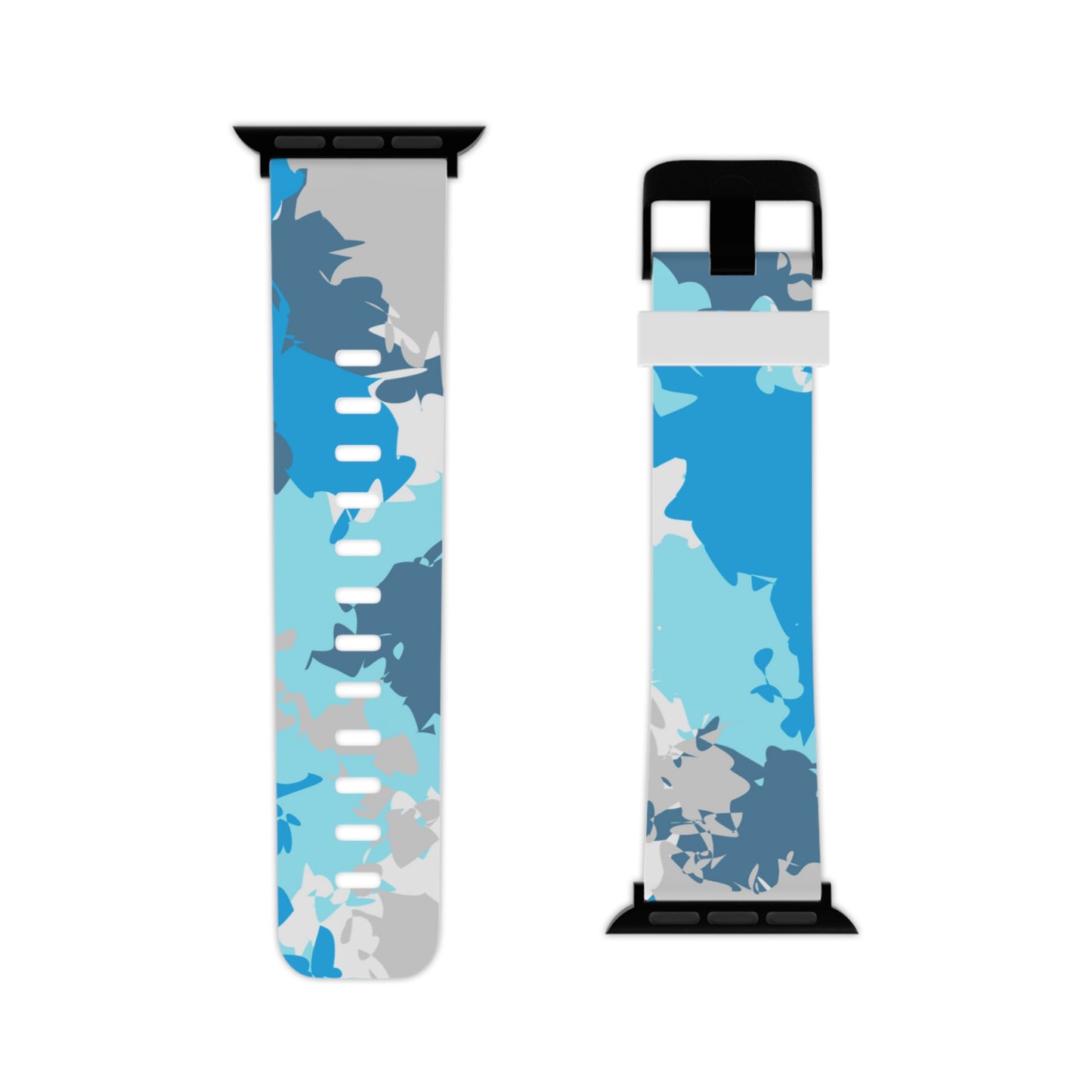 Blue & Grey Camo print Watch Band for Apple Watch Series 1-9, SE and Ultra, 38-40mm/ 42-44mm