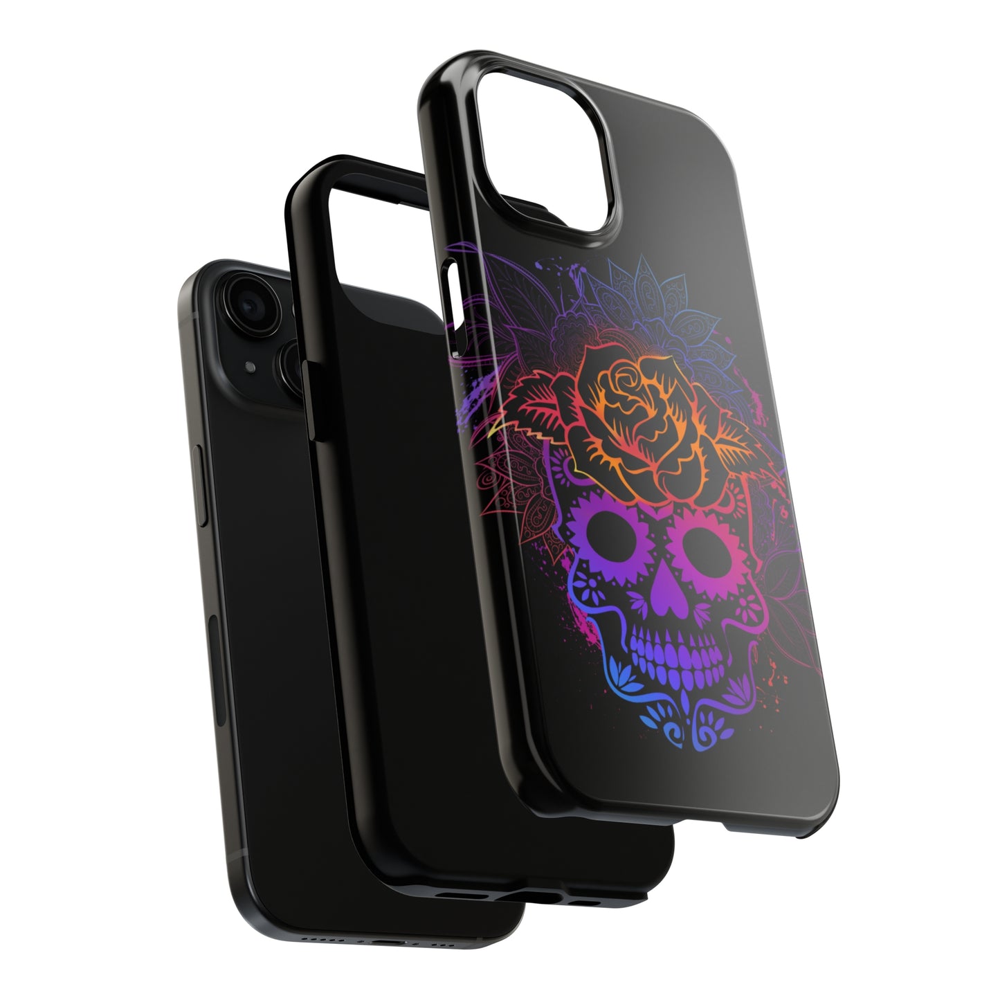 Sugar skull in vibrant colors/ Tough iPhone Case/ Halloween