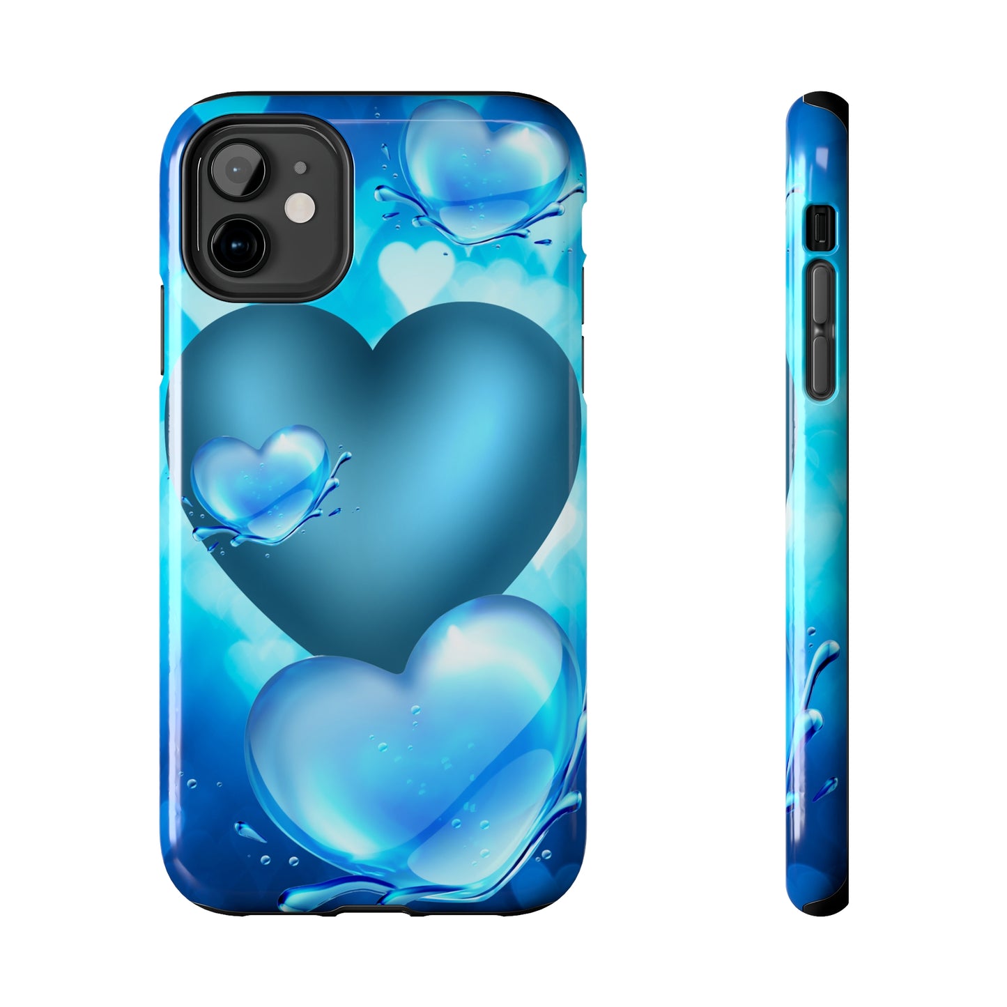 Blue hearts custom iPhone case