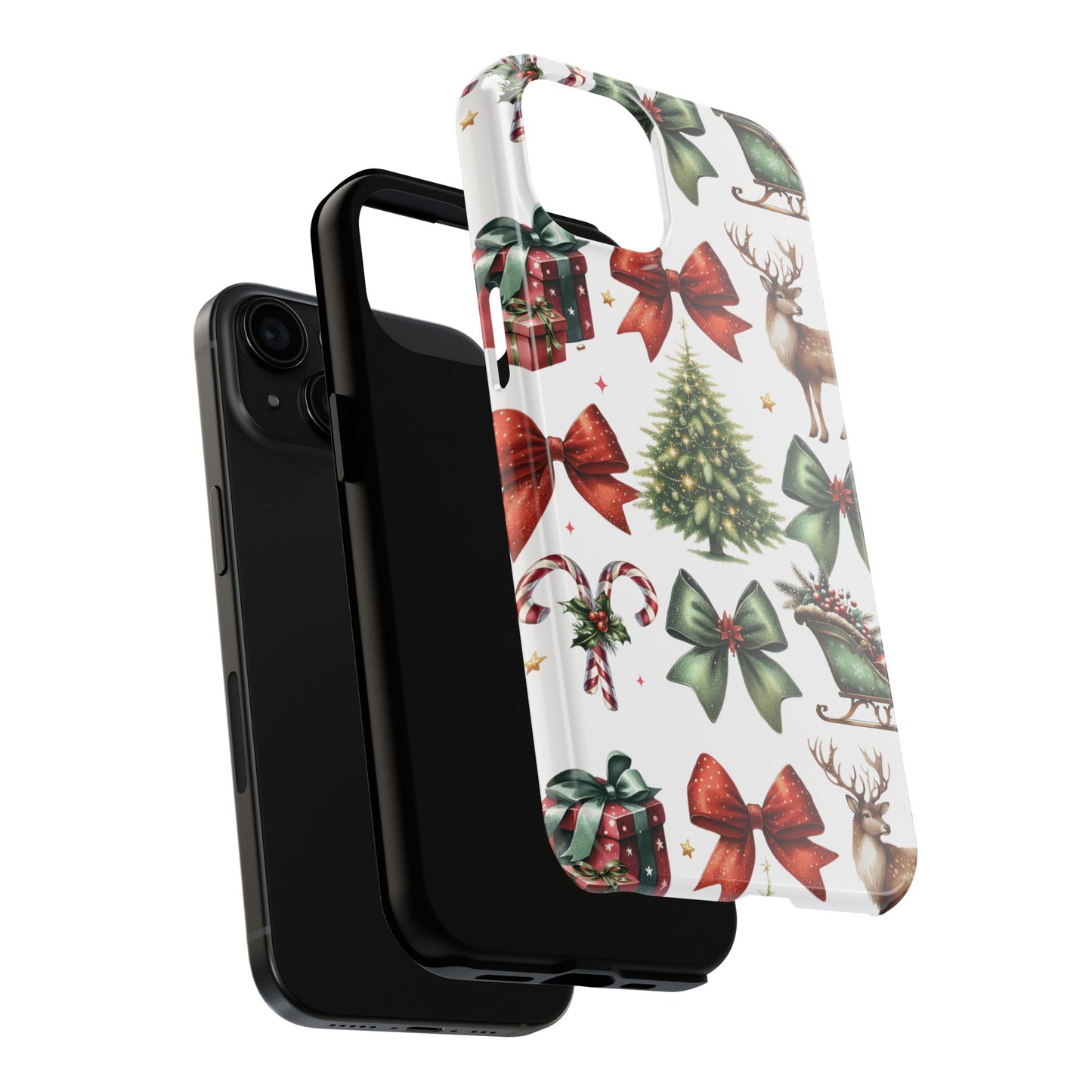 Vintage Christmas iPhone case. Compatible with iPhone models 11-16 including all mini, plus, pro & pro max