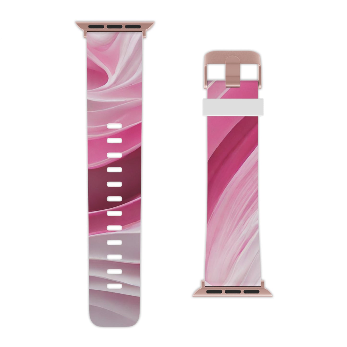 Pink & white wave Watch Band for Apple Watch Series 1-9, SE and Ultra, 38-40mm/ 42-44mm