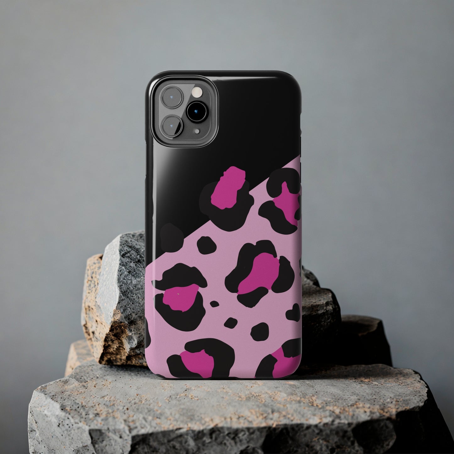 pink & black leopard print Tough Phone Cases iPhone 14 pro max accessories