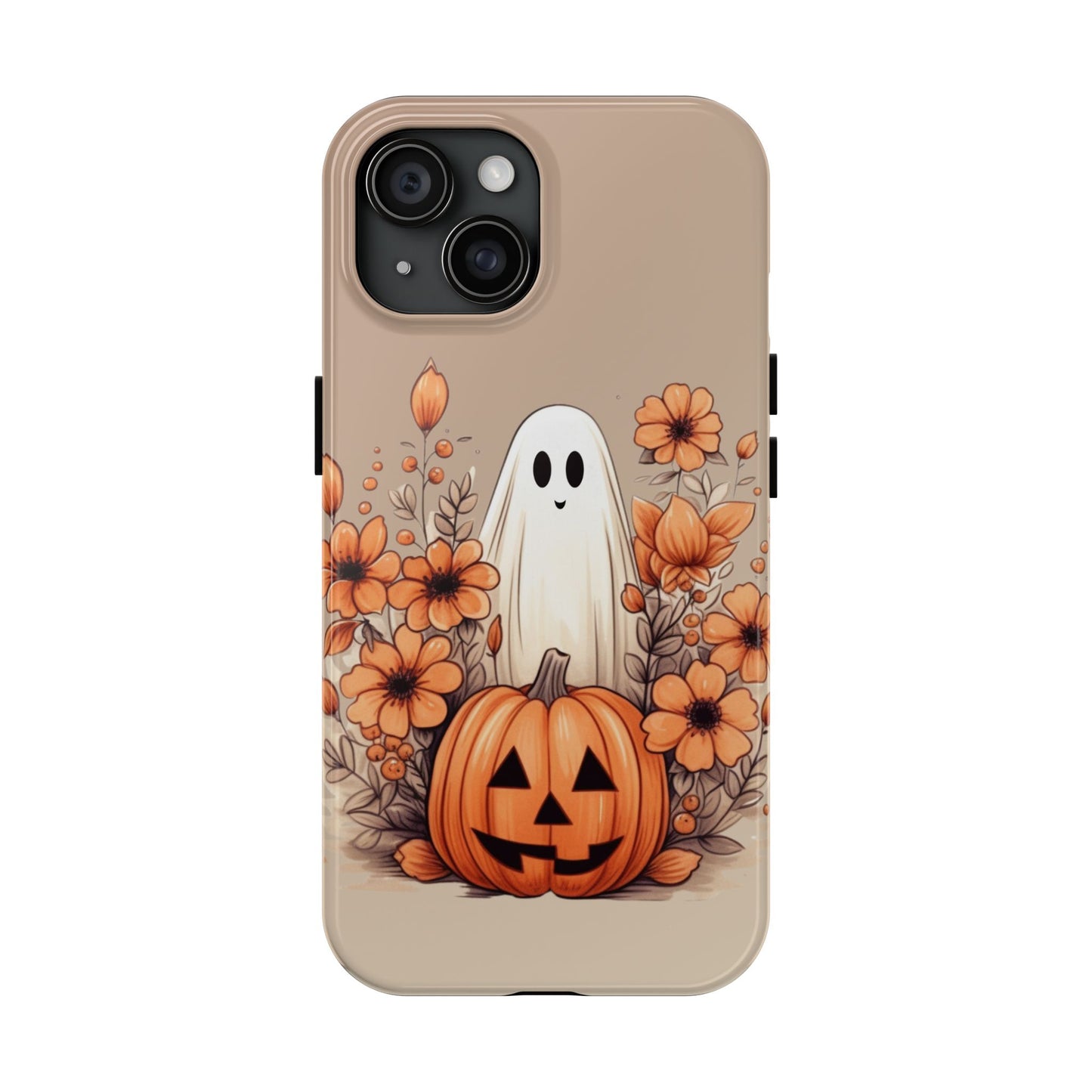 Fall season pumpkin & ghost, Halloween themed iPhone case Models 11-15