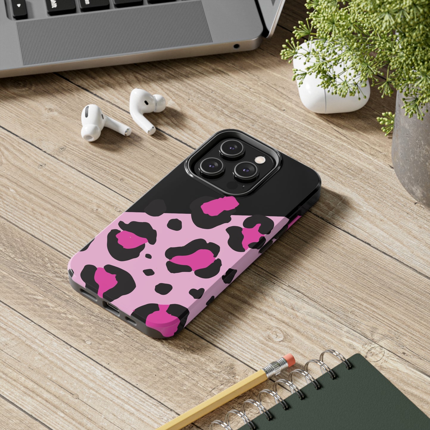 pink & black leopard print Tough Phone Cases iPhone 14 pro max accessories