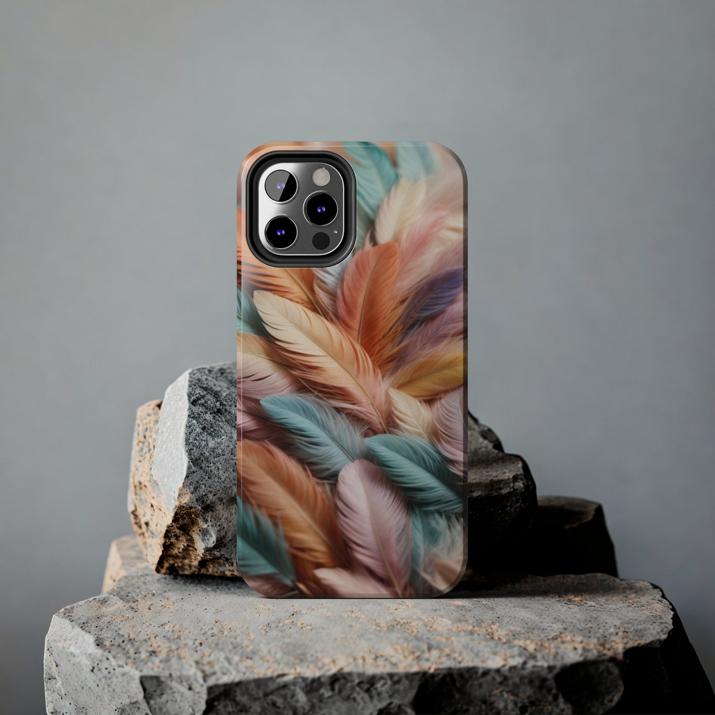 Boho style, Pastel colored feathers/ Tough iPhone Case/ iPhone accessories/ Nature