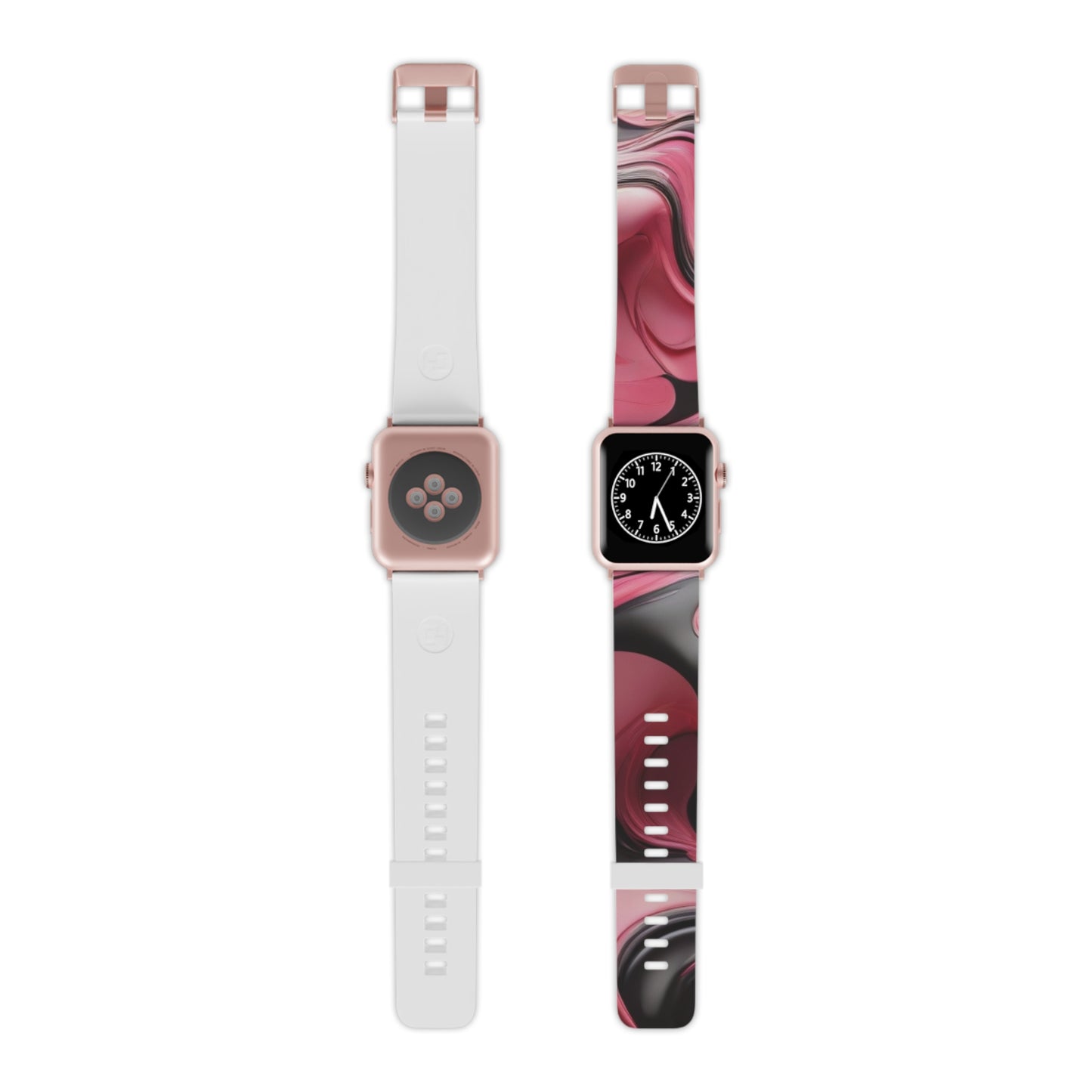 Pink & Black abstract art Watch Band for Apple Watch Series 1-9, SE and Ultra, 38-40mm/ 42-44mm