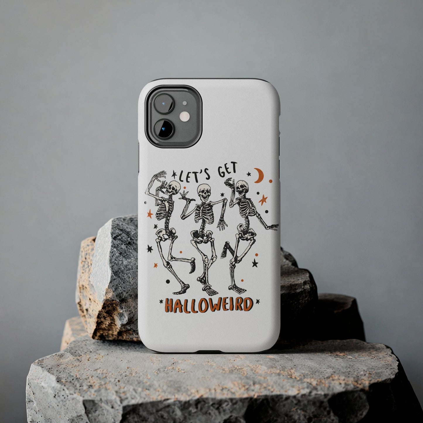 Let's get Halloweird, Halloween dancing skeletons/ Tough Phone Cases