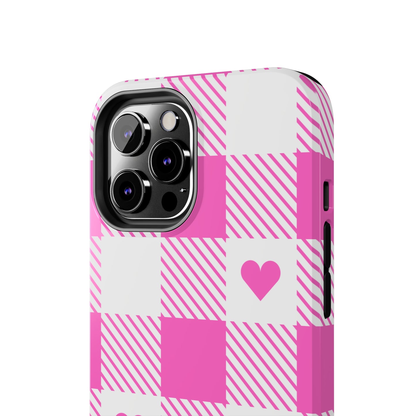 Hearts & Plaid Tough iPhone Case valentines phone case iPhone 15 accessories