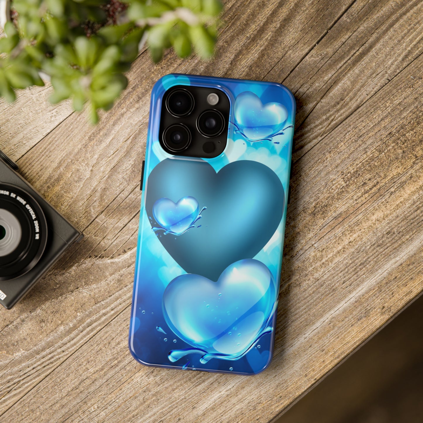 Blue hearts custom iPhone case