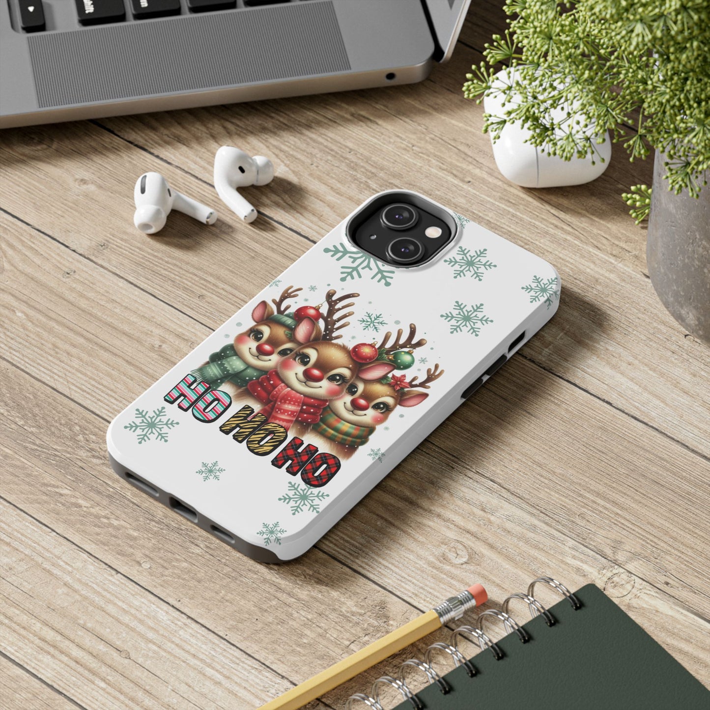 Festive reindeer Christmas iPhone 16 Case, Christmas iPhone Cover, Festive Holiday Accessory, Cute Xmas Phone Protector, Winter Santa Tech