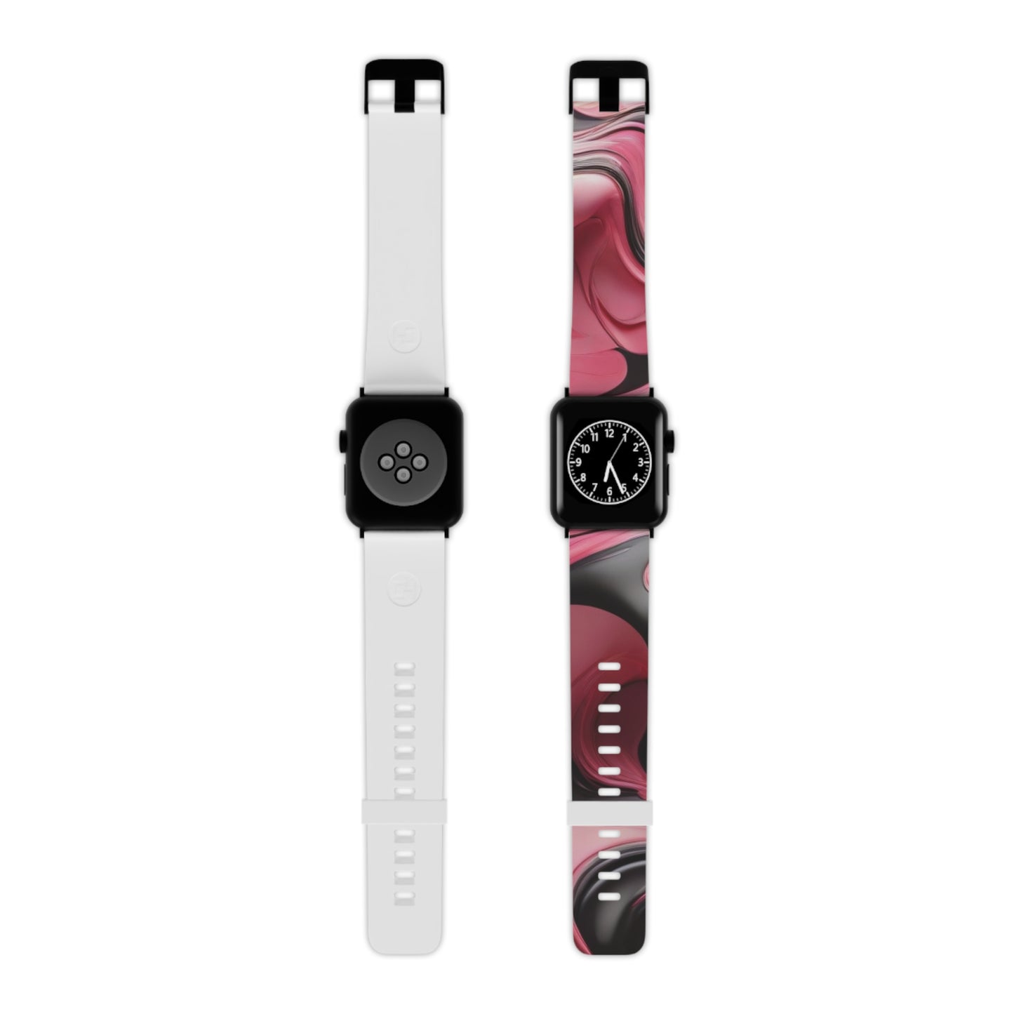 Pink & Black abstract art Watch Band for Apple Watch Series 1-9, SE and Ultra, 38-40mm/ 42-44mm