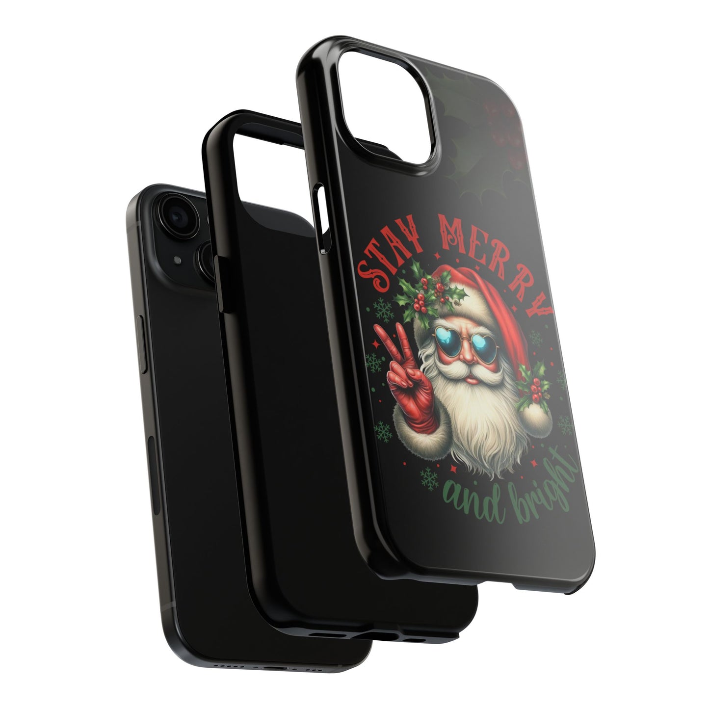 Stay Merry Christmas iPhone 16 Case, Christmas iPhone Cover, Festive Holiday Accessory, Cute Xmas Phone Protector, Winter Santa Tech