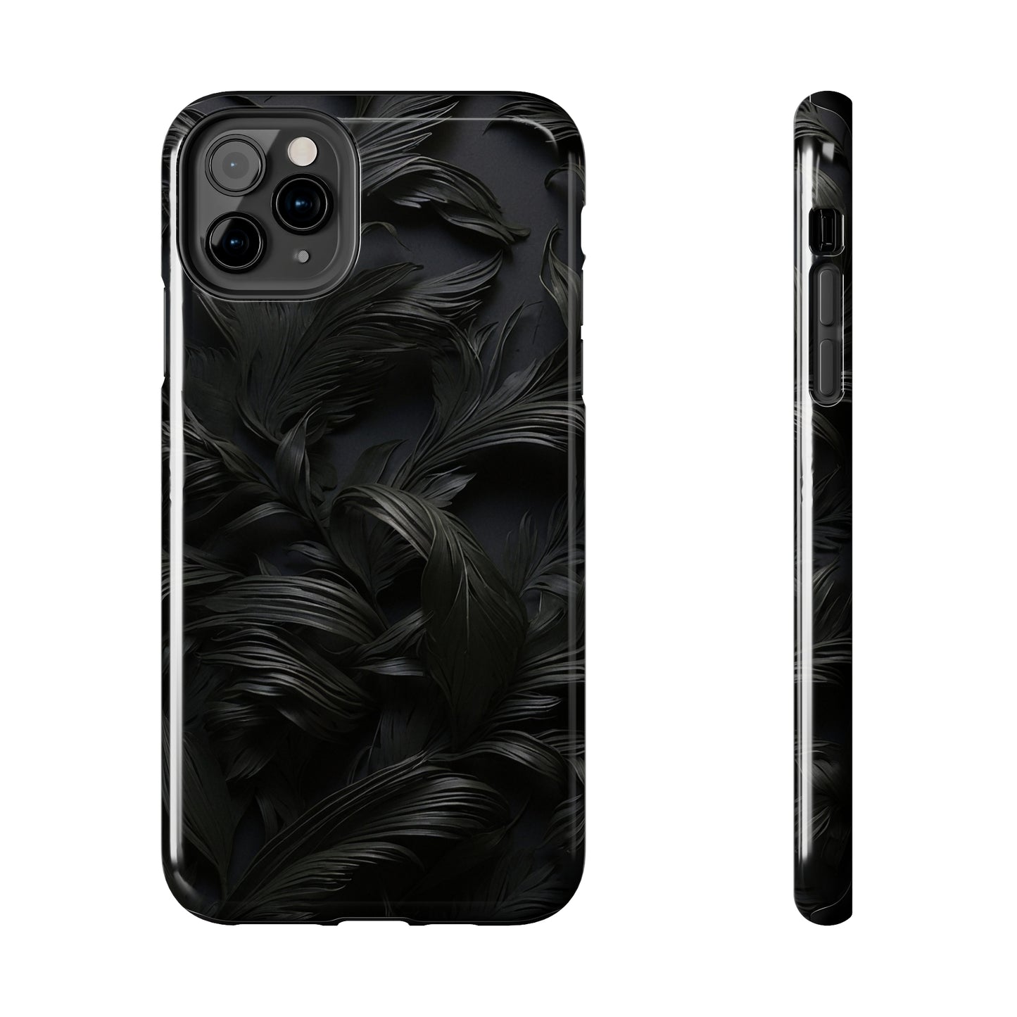 Black engraved Goth style/ Tough IPhone Case/ Abstract