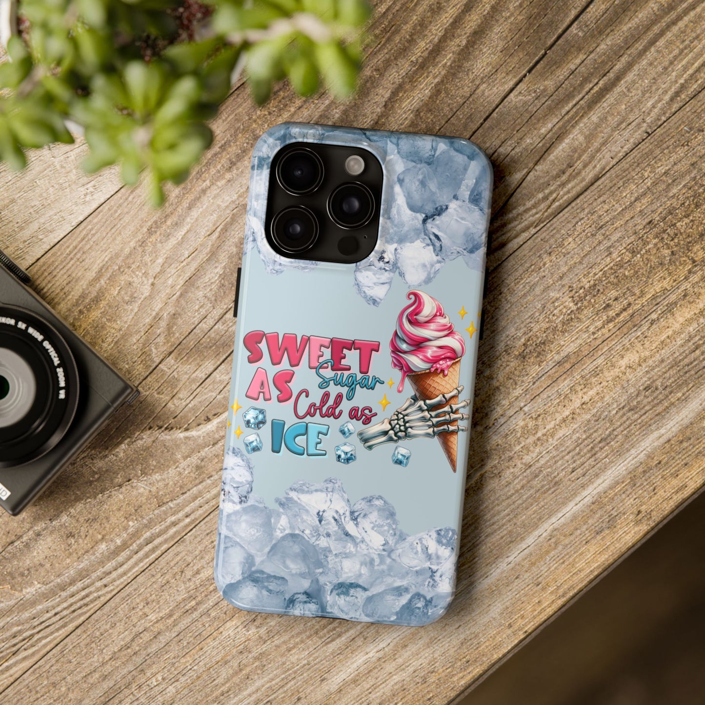 Cold as ice summer aesthetics iPhone case. Compatible with iPhone models 11-16 Custom phone case for smartphones. design for Girls, Woman