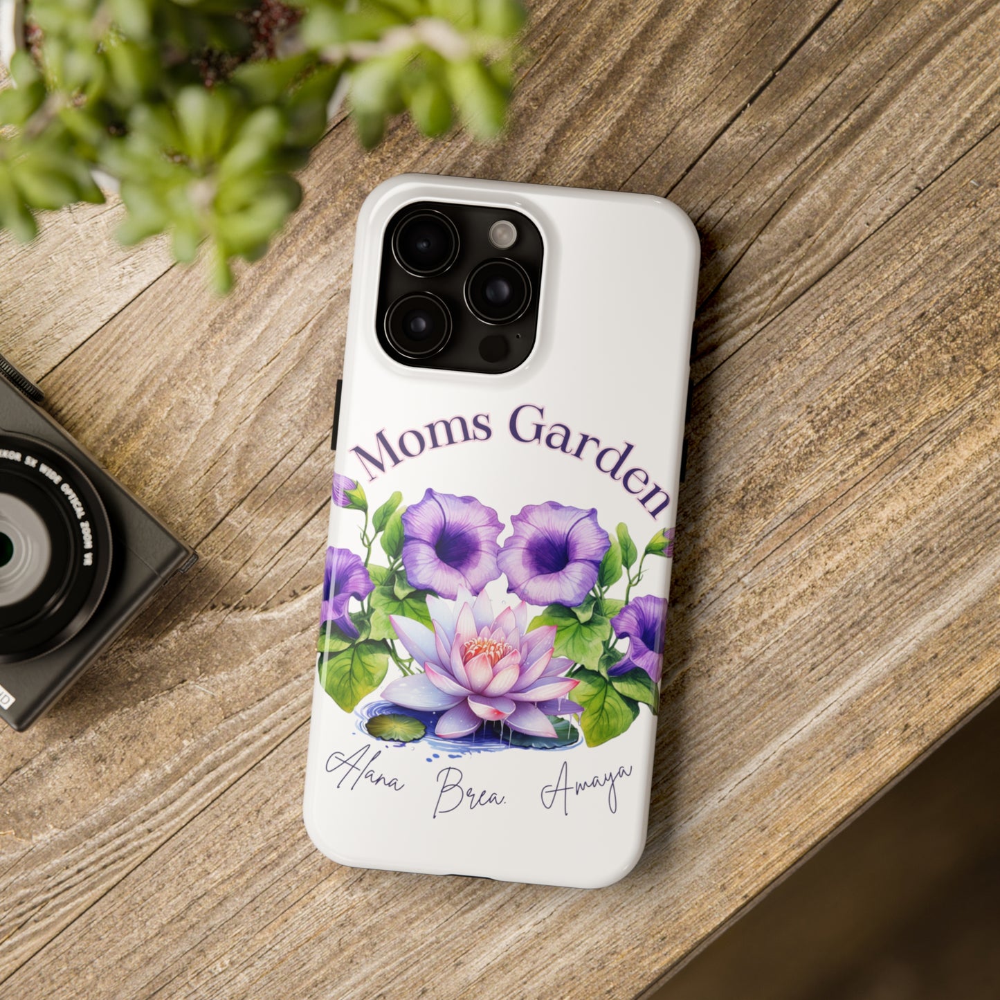 Custom "Moms Garden" personalized birth flower phone case Mother's Day gift