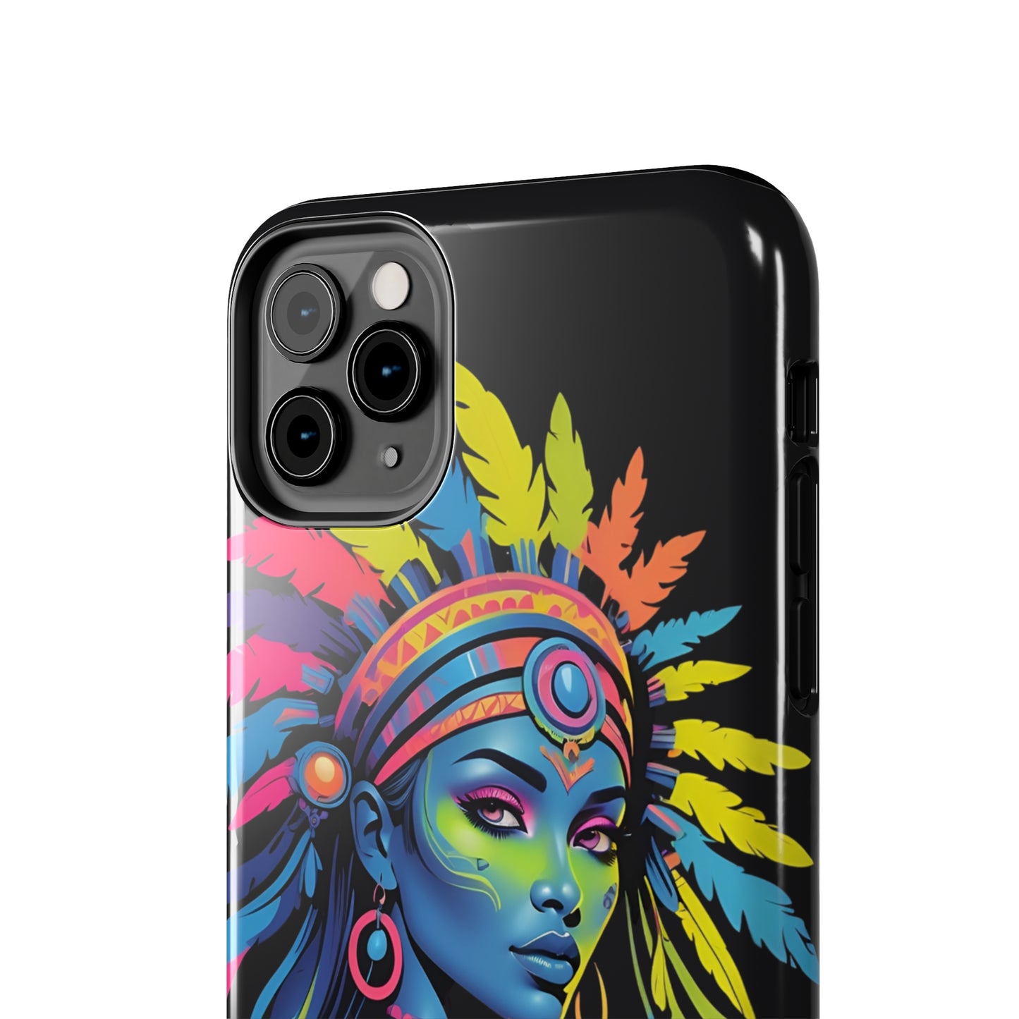 Neon Psychedelic Indian princess/ Tough iPhone Case/ Spiritual