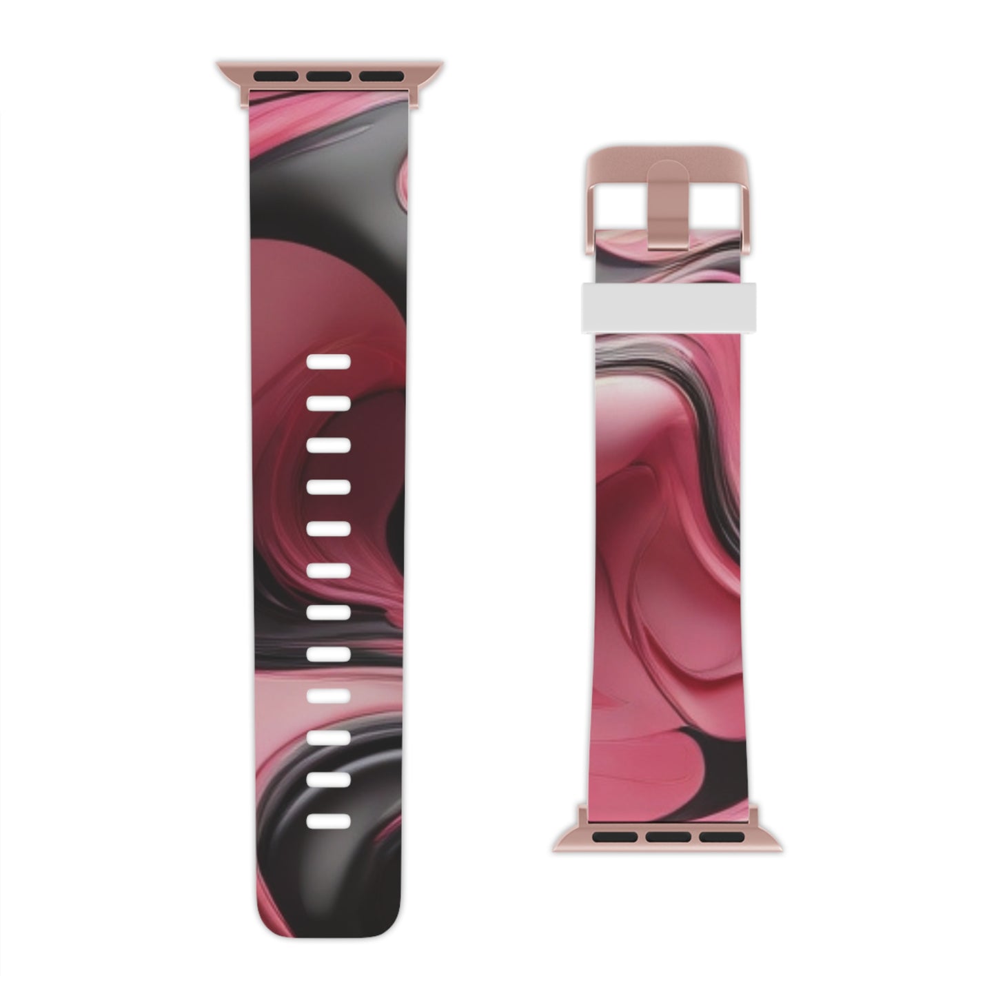 Pink & Black abstract art Watch Band for Apple Watch Series 1-9, SE and Ultra, 38-40mm/ 42-44mm