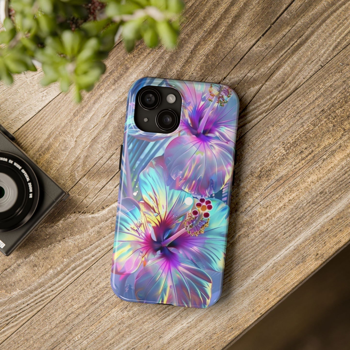 Iridescent hibiscus  iPhone case Models 11-16